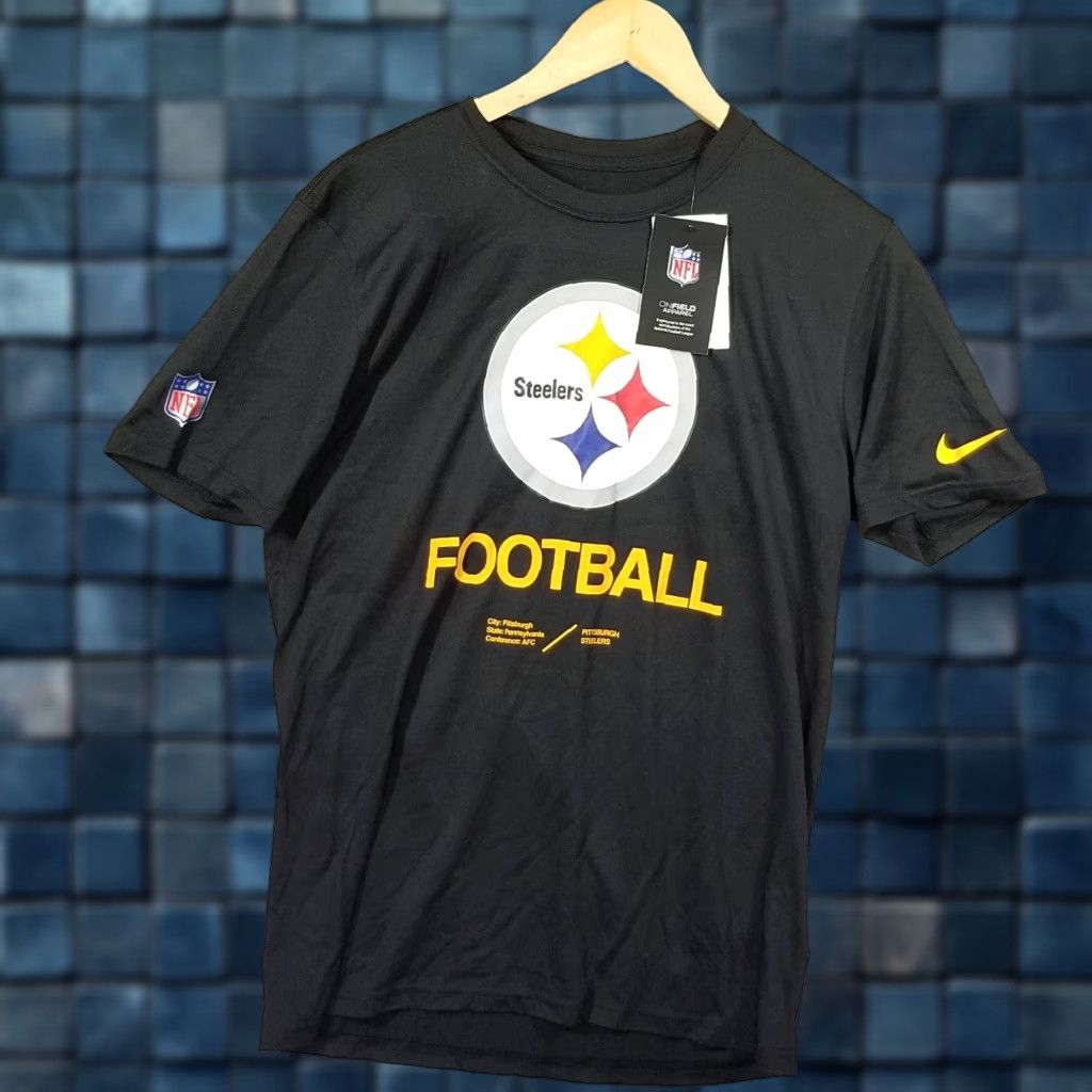 Nike VINTAGE Pittsburgh Steelers Nike Football T-Shirt Men's Medium Black Sideline Legend 90s NFL Mens Size US M / EU 48-50 / 2 - 1 Thumbnail
