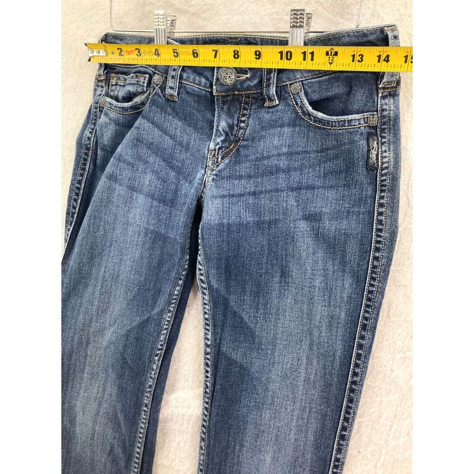 Silver Jeans Co. Silver Jeans Frances Womens 5 Pocket Denim Jeans Blue Stretch Accents Stitching Flared Size 18 Regular Inseam See Photos Vintage No Size 40" / US 18 - 2 Thumbnail