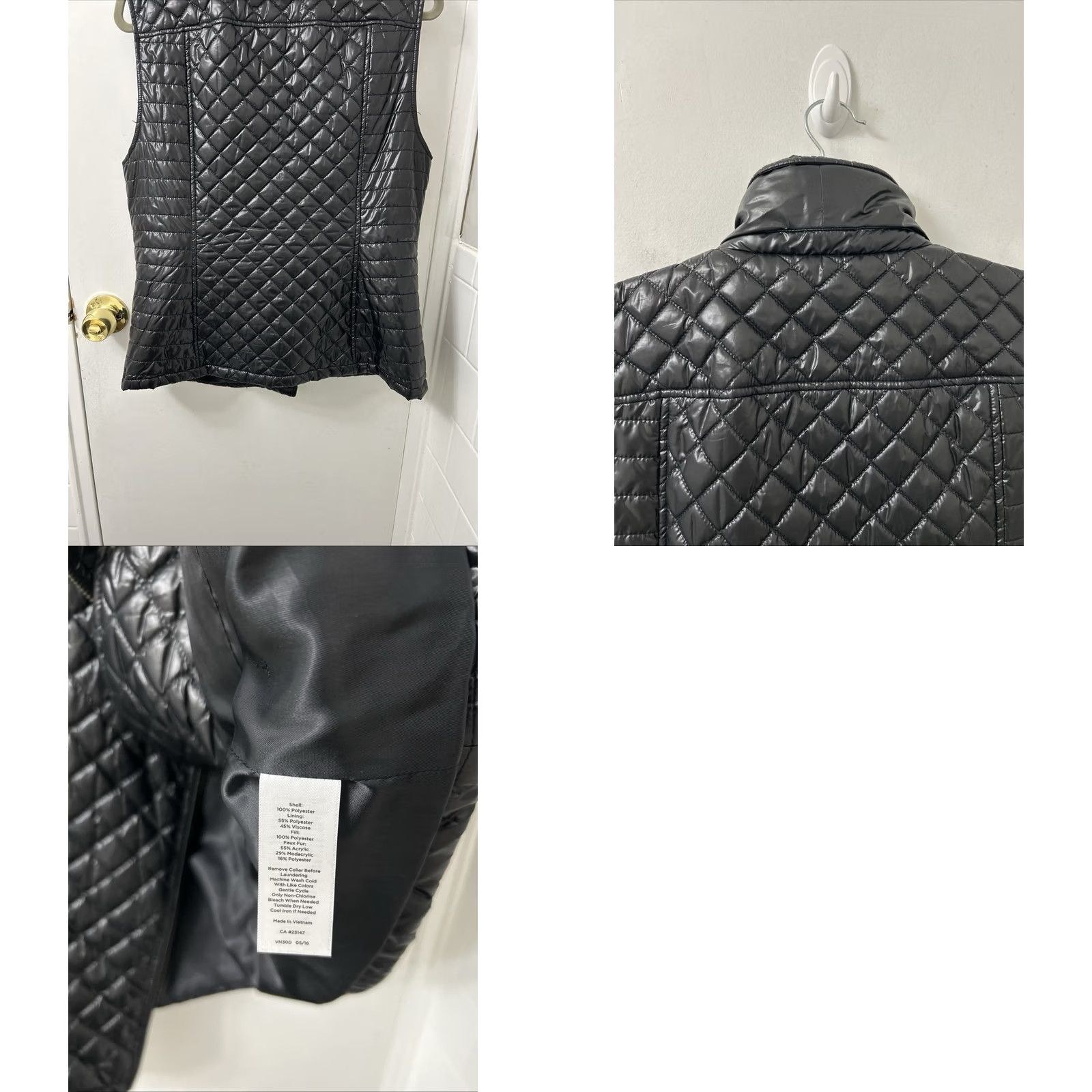 Talbots Talbots Quilted Puffer Vest Womens Large Black Asymmetrical Zip Moto Pockets Vest L Black Quilted Modern Womens US Vintage: No Size L / US 10 / IT 46 - 8 Thumbnail