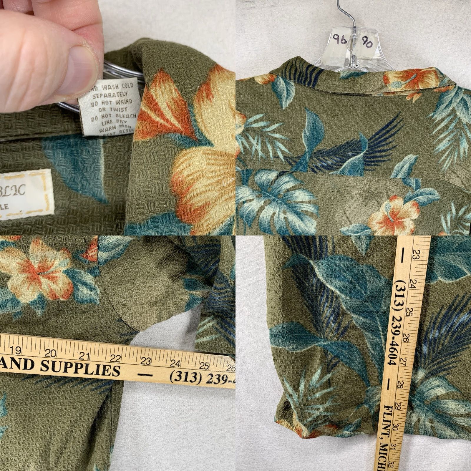 Vintage Silk Hawaiian Shirt Mens XL Soft Waffle Weave Camp Tropical Floral Size US XL / EU 56 / 4 - 9 Thumbnail