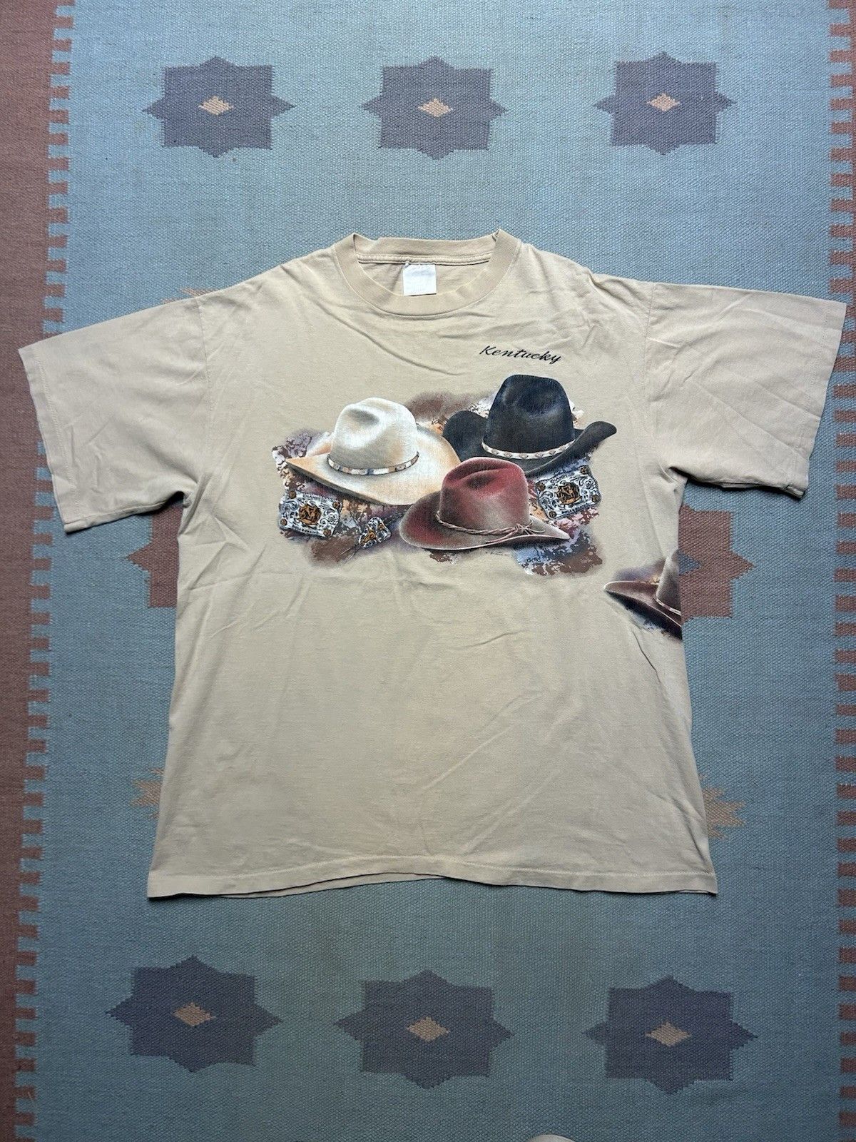 Vintage Vtg 90s t shirt Kentucky cowboy hat western single stitch XL Size US XL / EU 56 / 4 - 1 Thumbnail