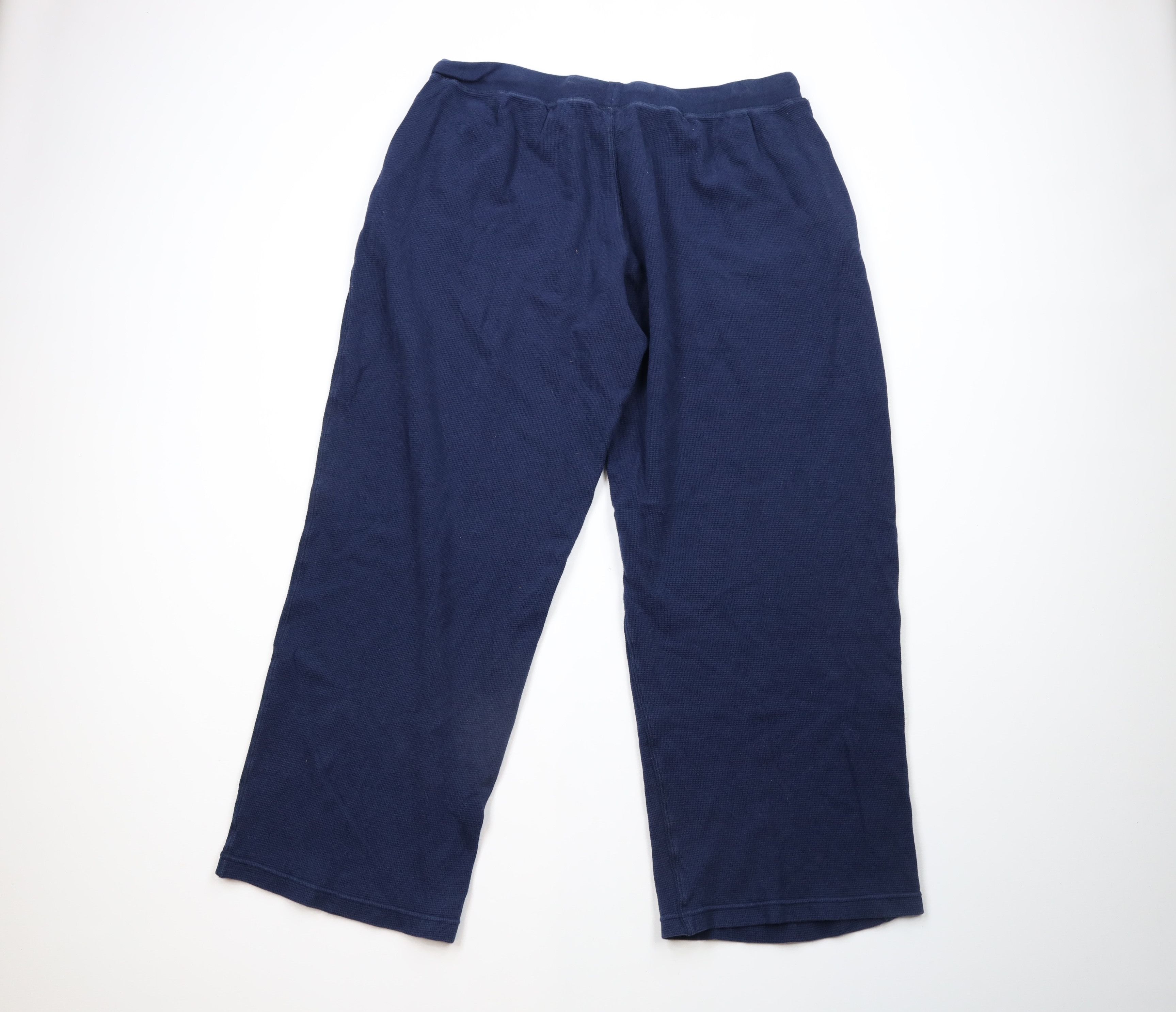 Ralph Lauren Vintage Ralph Lauren Thermal Waffle Knit Wide Leg Pants Blue Size US 38 / EU 54 - 8 Thumbnail