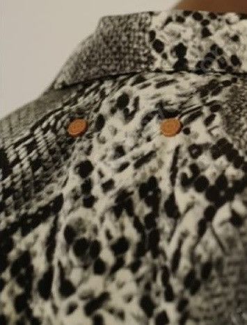 Andersson Bell Andersson Bell Muir Python Print Open Collar Shirt IVORY/BLK Size US L / EU 52-54 / 3 - 10 Thumbnail