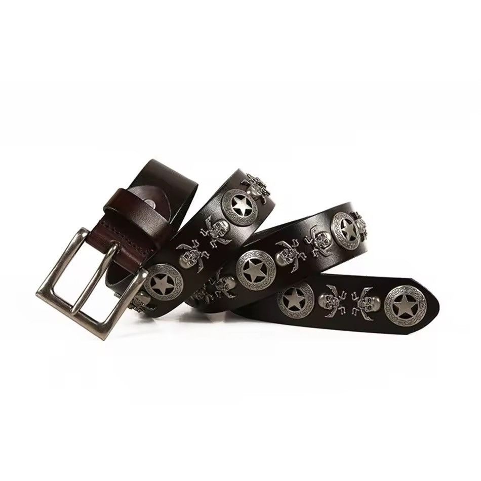 Other Genuine Leather Vintage Harajuku Cowboy Style Belt Y2k 90’s Size ONE SIZE - 1 Thumbnail