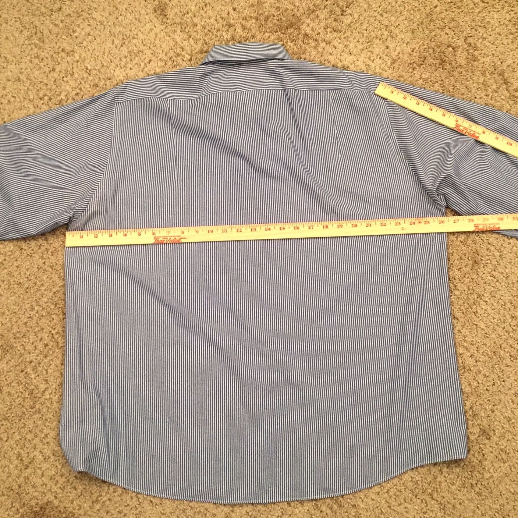 Van Heusen Van Heusen Shirt Mens 17.5 Blue Striped Long Sleeve Button-Up Regular Cotton Blend Collection Shirt Men Size US XXL / EU 58 / 5 - 7 Thumbnail