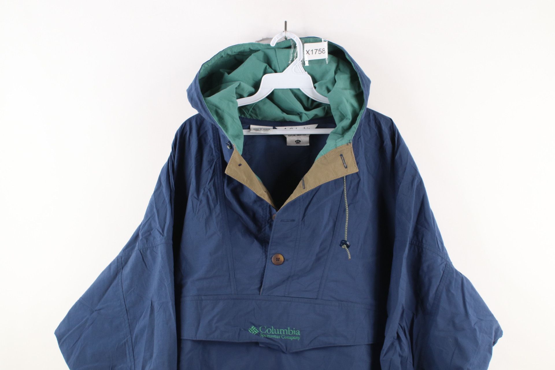 Columbia × Vintage Vintage 90s Columbia Out Hooded Anorak Jacket Blue Nylon Size US XXL / EU 58 / 5 - 2 Thumbnail