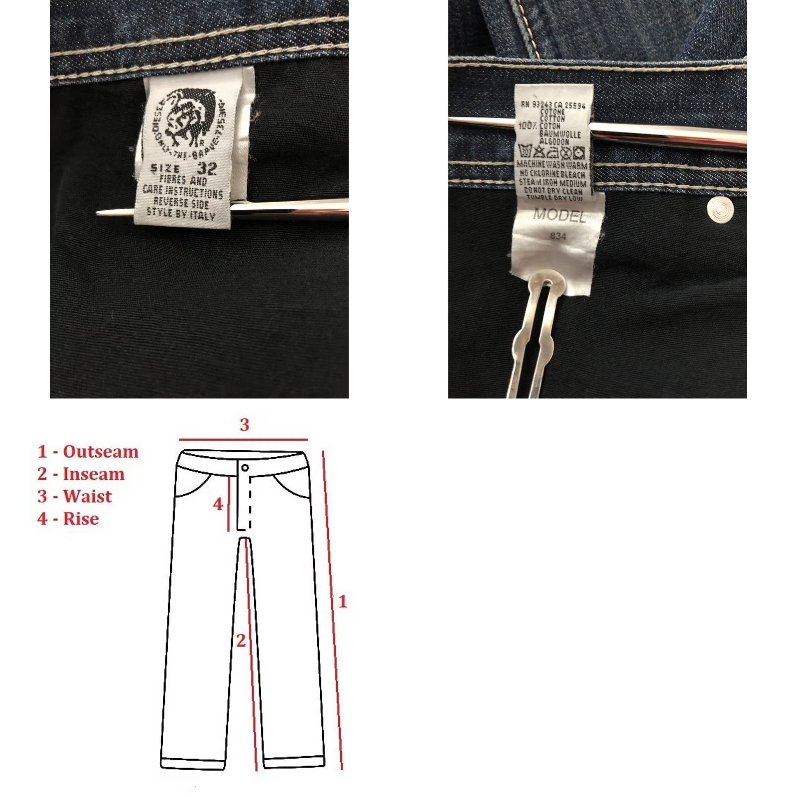Diesel Diesel Jeans Regular Size 32 Blue Cotton Denim Zip Pockets Logo Patch Mens Jeans Shirt Size US 32 / EU 48 - 9 Thumbnail