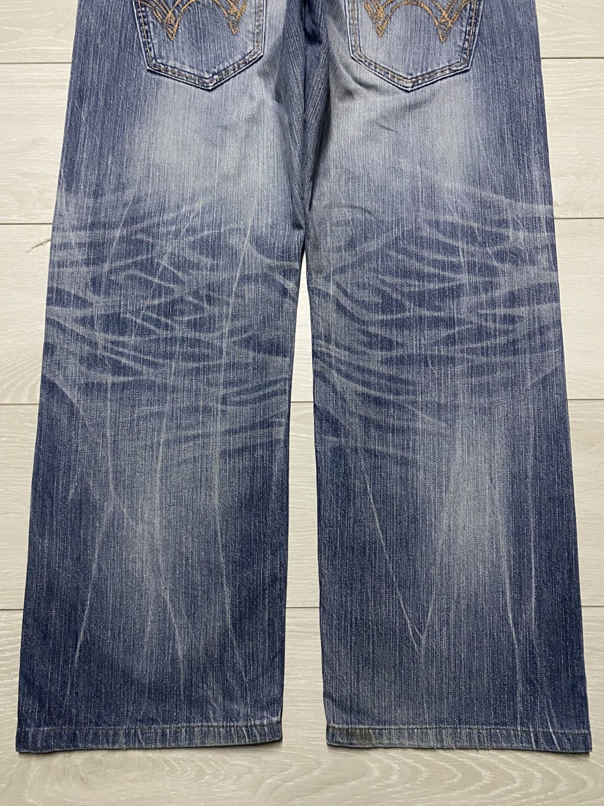 Junya Watanabe Vintage Edwin XVS Faded Wash Thunder Buckle Back Distressed Size US 37 - 6 Thumbnail