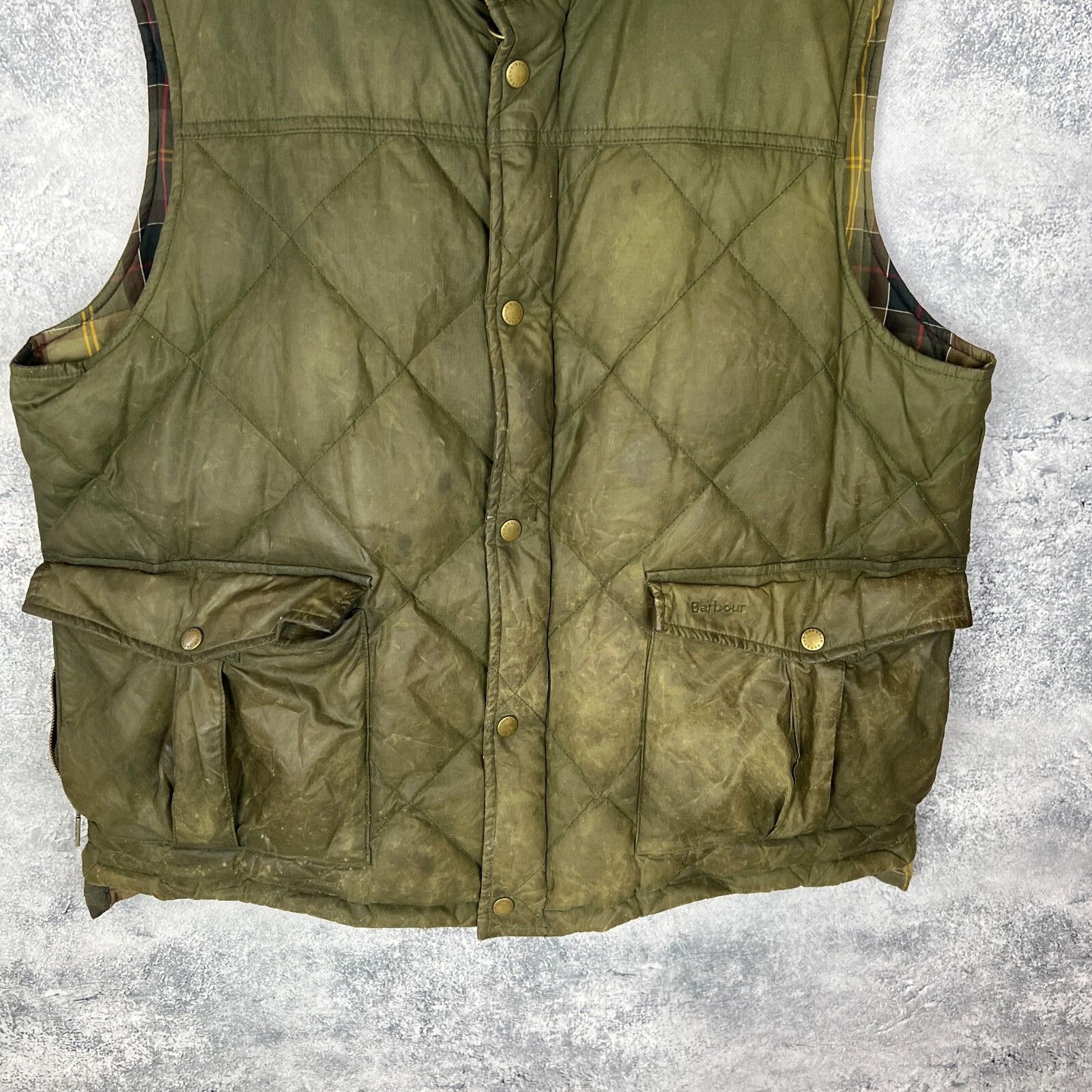 Barbour Barbour Puffer Wax Vest Men's Size XXL Green Cotton ` Size US XXL / EU 58 / 5 - 3 Thumbnail