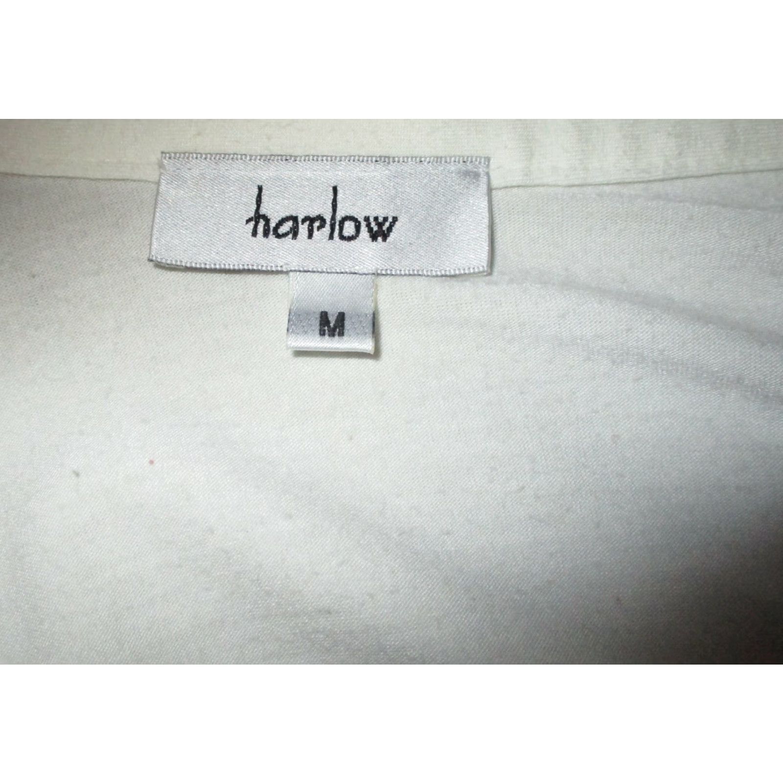 Vintage VINTAGE HARLOW Ivory Beige Rayon Stretch V-Neck Polo Top M Womens Shirt Size M / US 6-8 / IT 42-44 - 6 Thumbnail