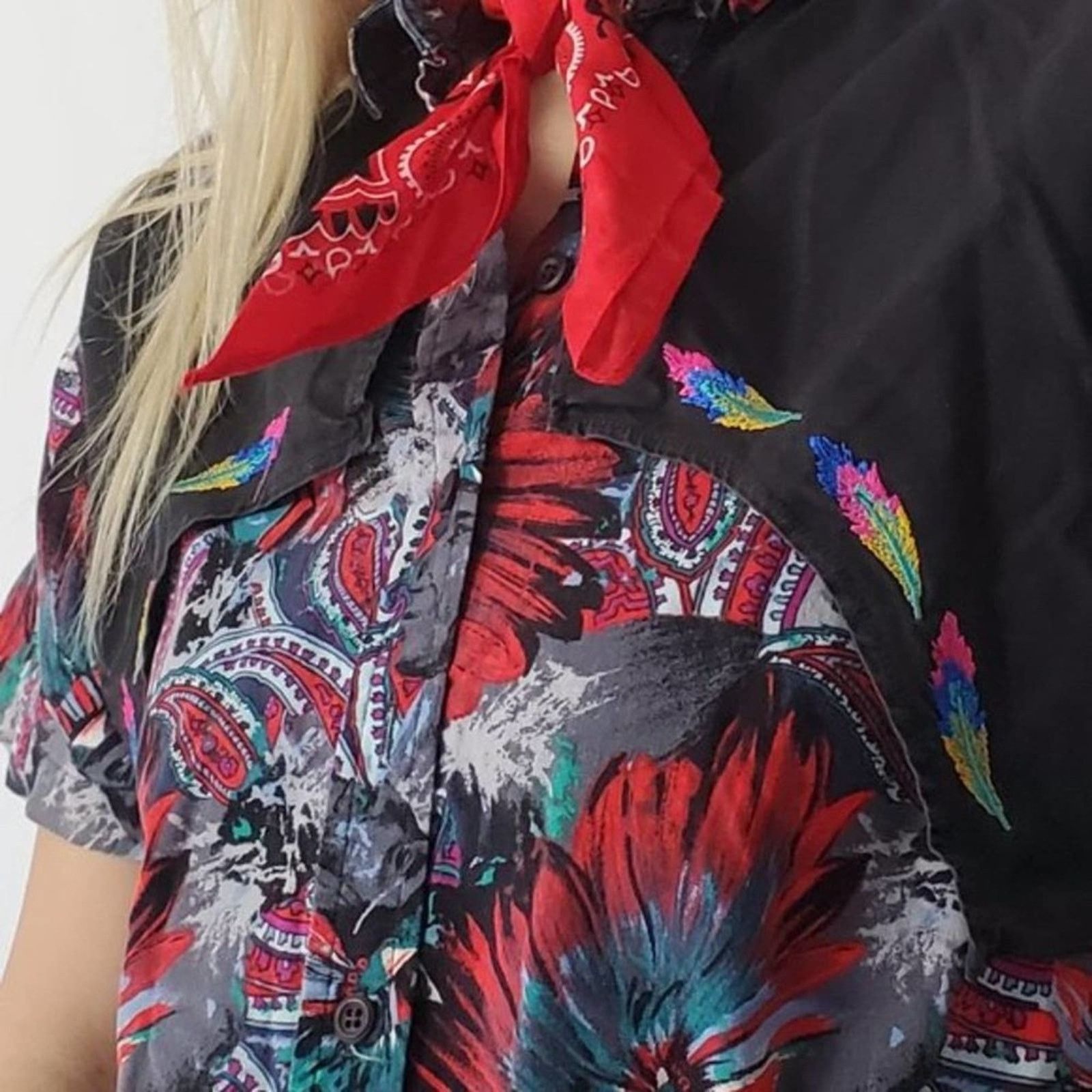 Vintage Vintage 90s Western Tribal Flyback Button Down Shirt - M Size M / US 6-8 / IT 42-44 - 6 Thumbnail