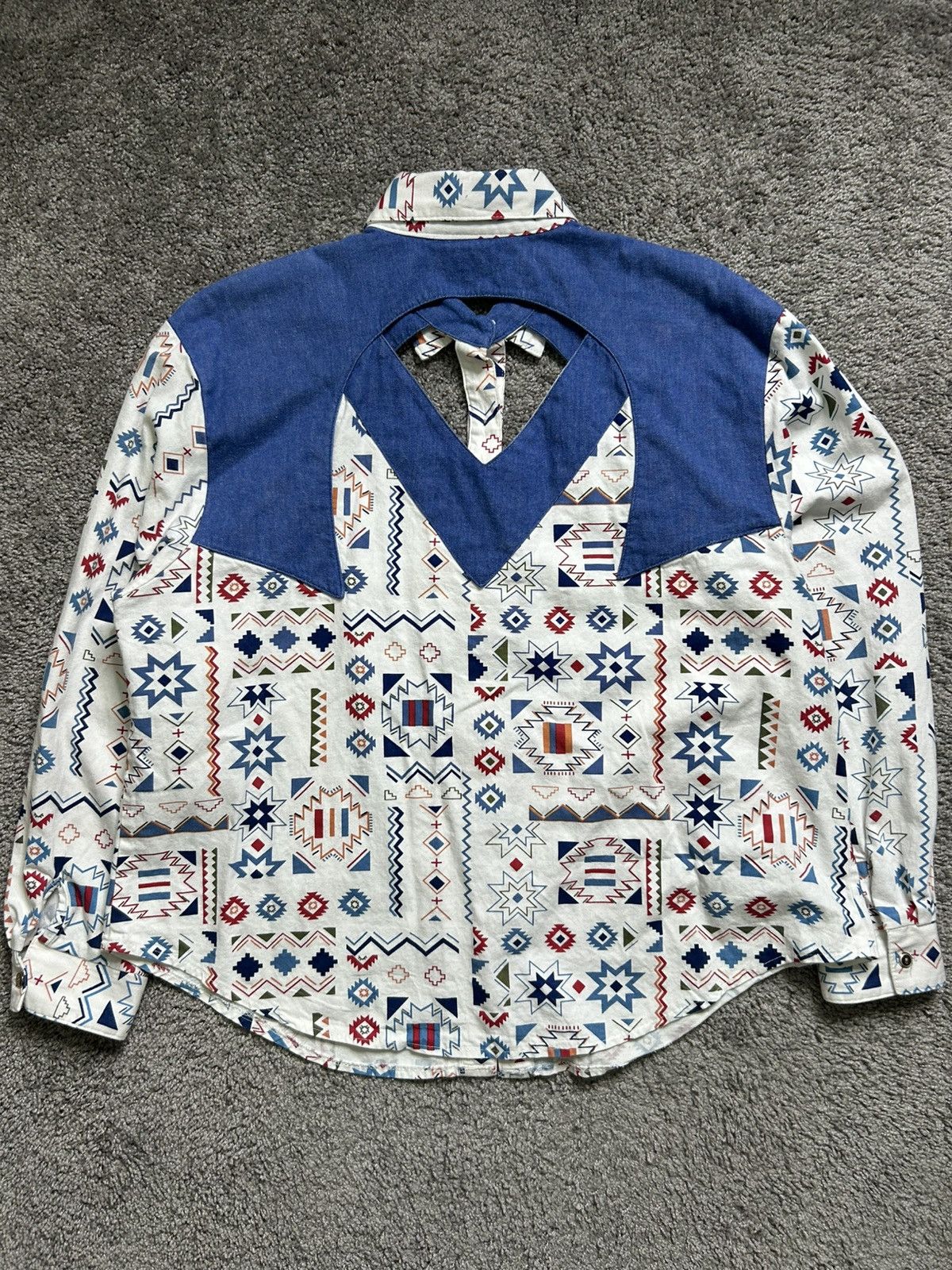 Vintage Vintage 80s/90s Roughrider Aztec Tribal Western Button Up Size US XL / EU 56 / 4 - 8 Thumbnail