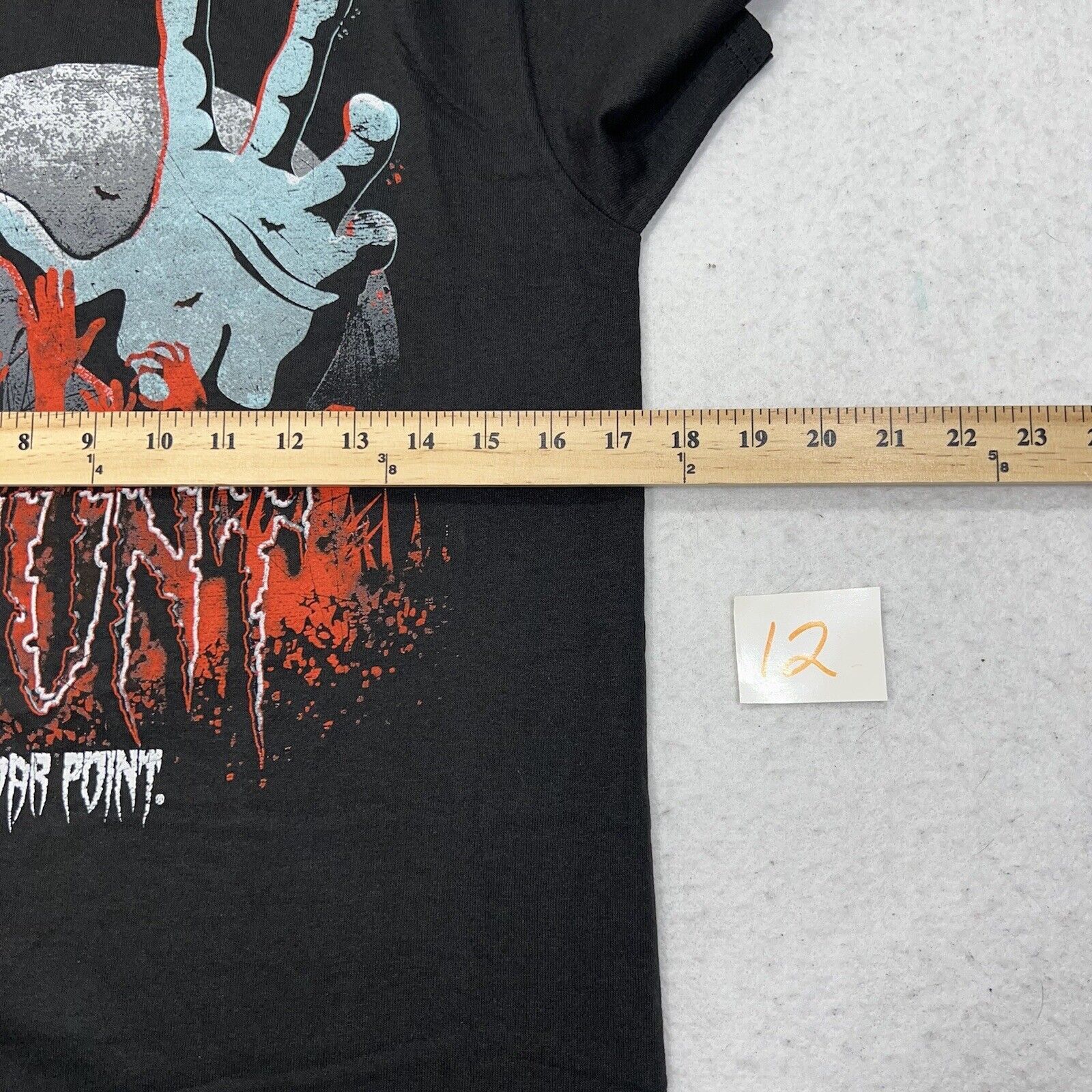 Delta Cedar Point Haunt Halloweekends Black Graphic T Shirt Size US S / EU 44-46 / 1 - 8 Thumbnail