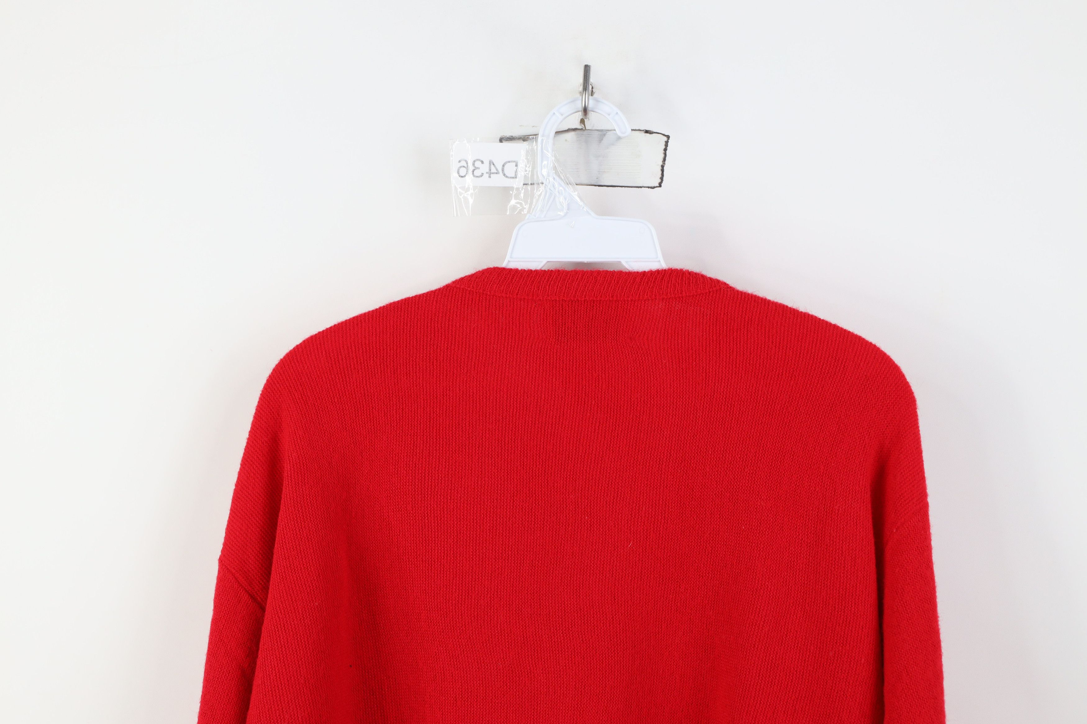 Vintage Vintage 70s Streetwear Knit V-Neck Sweater Red Acrylic USA Size US L / EU 52-54 / 3 - 12 Thumbnail