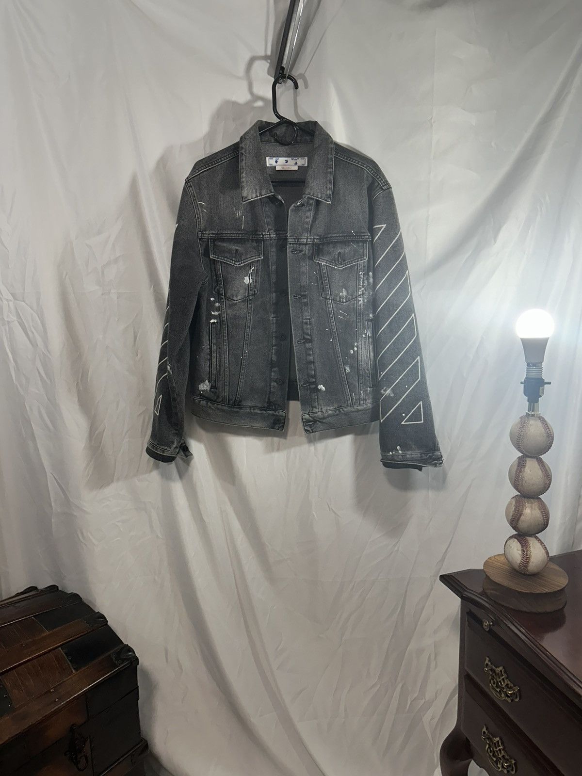 Off-White OFF WHITE DENIM STRIPER JACKET Size US L / EU 52-54 / 3 - 1 Thumbnail