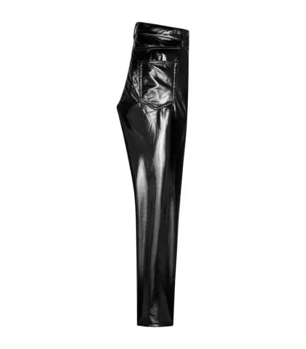 Saint Laurent Paris o1s1wg111224 Skinny-fit Jeans in Lacquered in Black Size US 30 / EU 46 - 3 Thumbnail