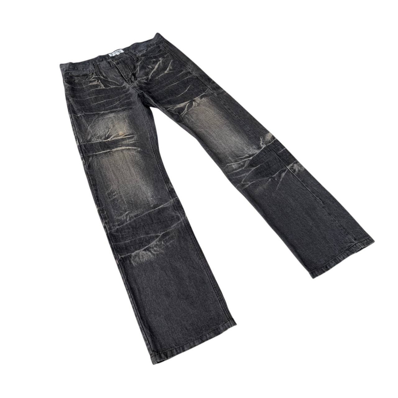 LOWBOX Archival LOWBOX Distressed Mud-Wash Denim Faded Black Grunge Size US 32 / EU 48 - 1 Thumbnail
