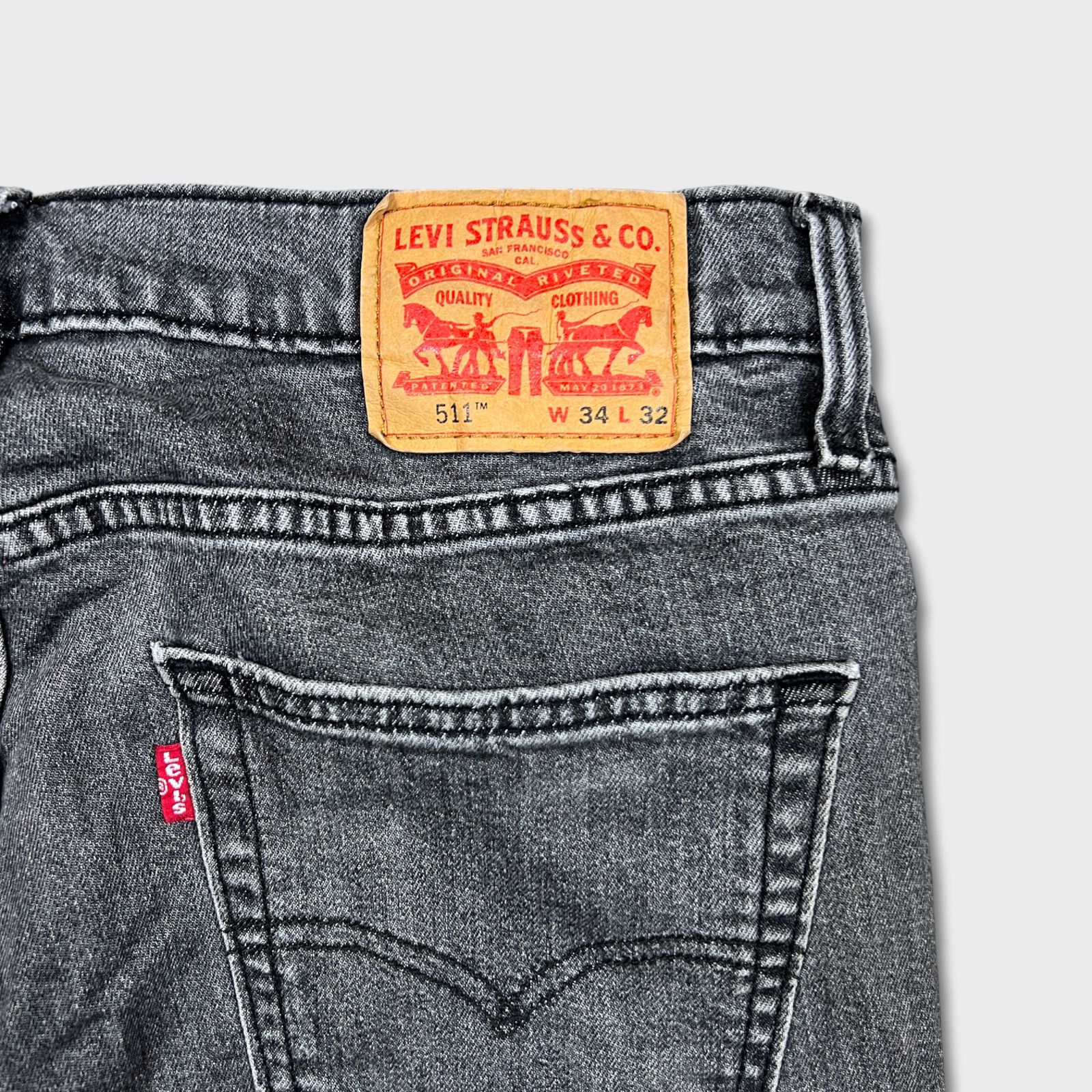Levi's × Vintage Levi's 511 Jeans Mens 34x31 Gray Slim Stone Wash Denim Pants Size US 34 / EU 50 - 5 Thumbnail
