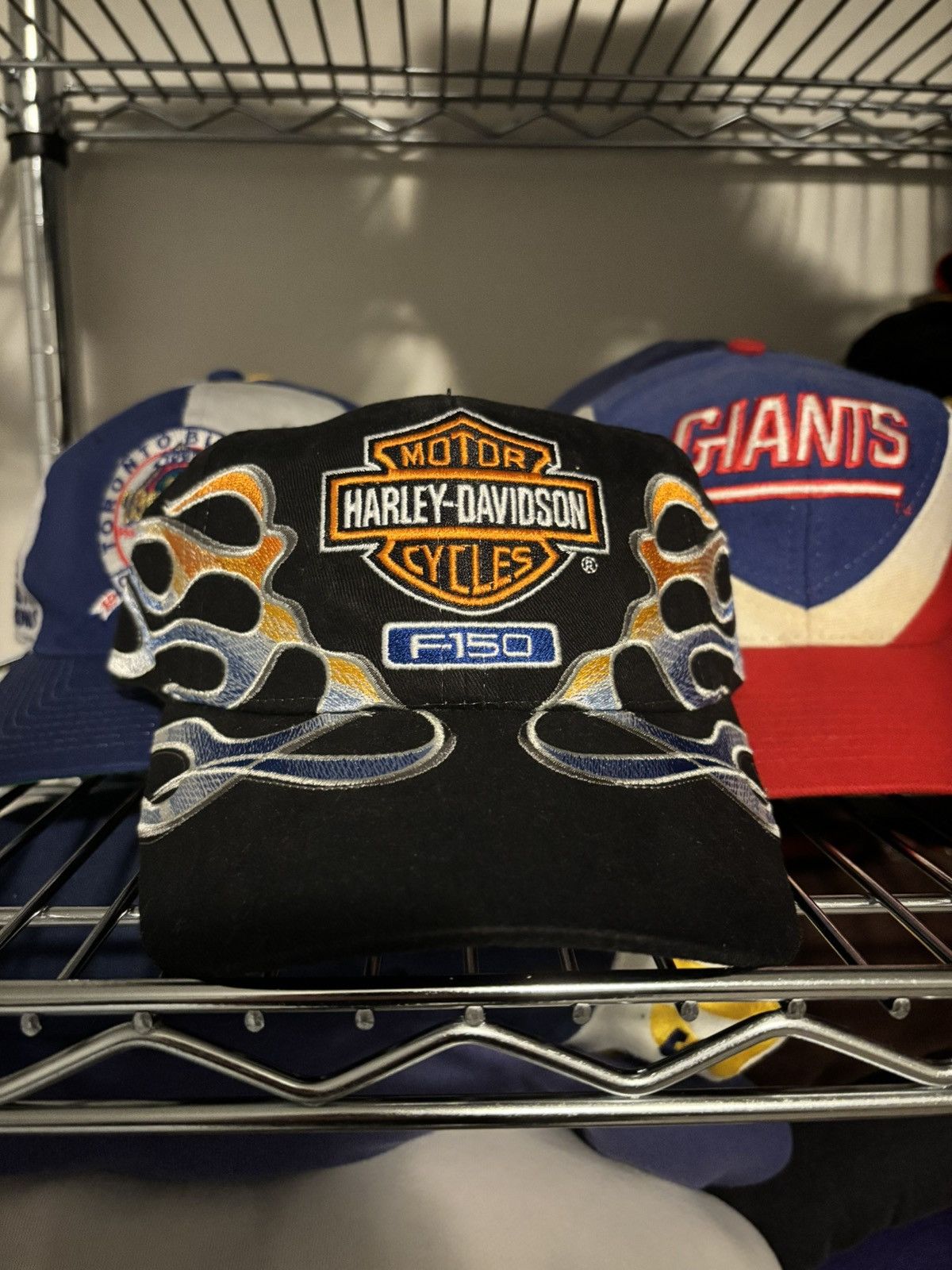 Vintage Harley Davidson Ford F-150 Flames Hat Y2K