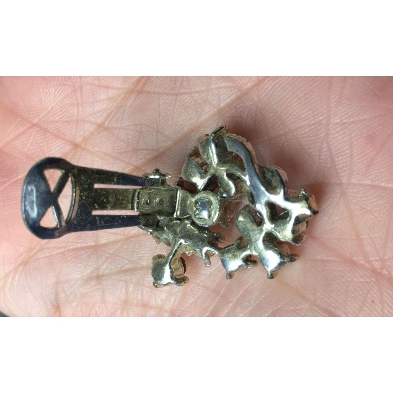 Other Women's Vintage Silver Tone Clip On Earrings with Rhinestone Size ONE SIZE - 7 Thumbnail