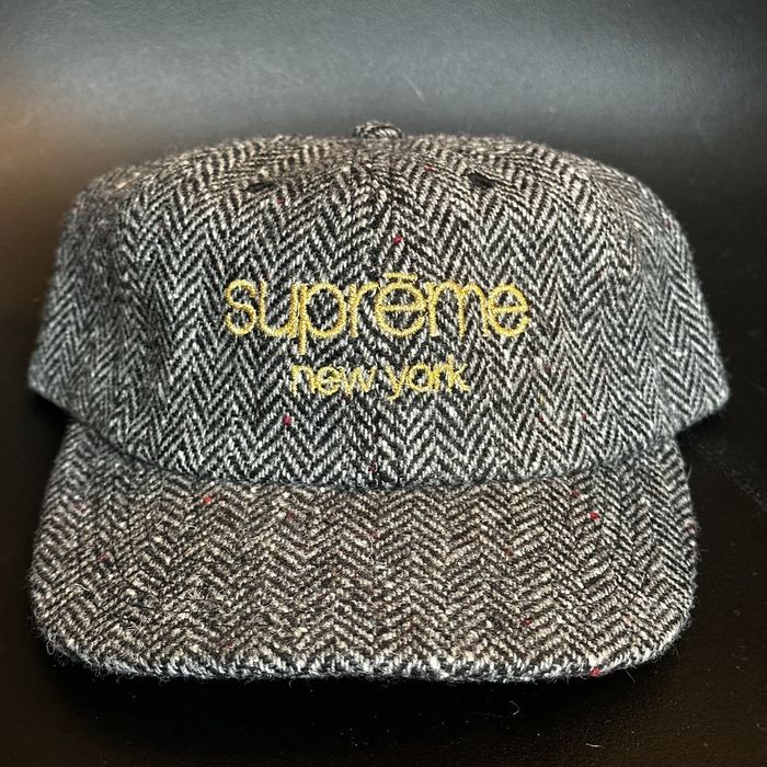 Supreme Supreme Classic Logo Wool Herringbone 6-Panel Hat | Grailed