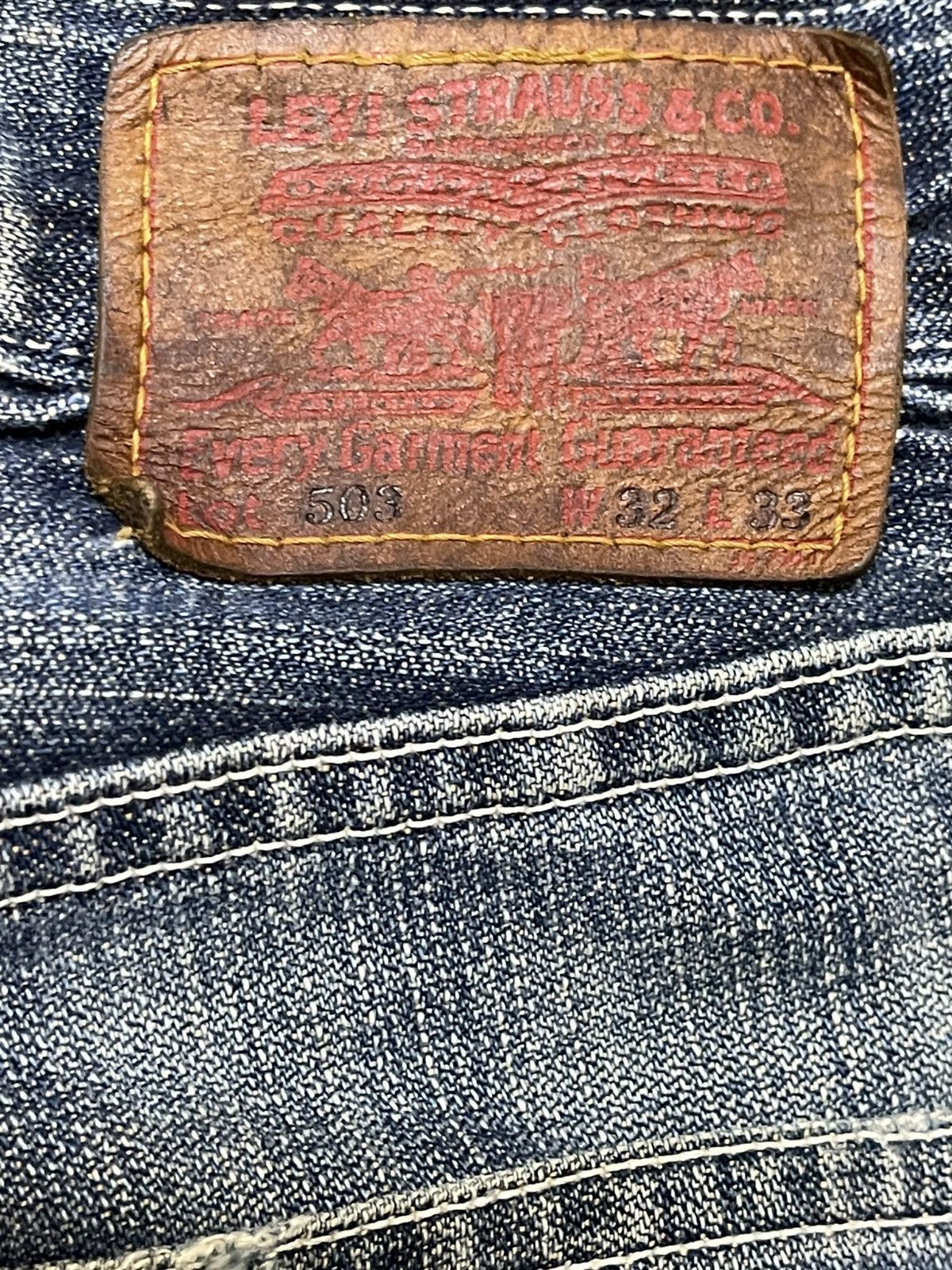 Levi's Vintage Levis 503 Blue Faded Wash Distress Style Loose Jeans Size US 31 - 9 Thumbnail