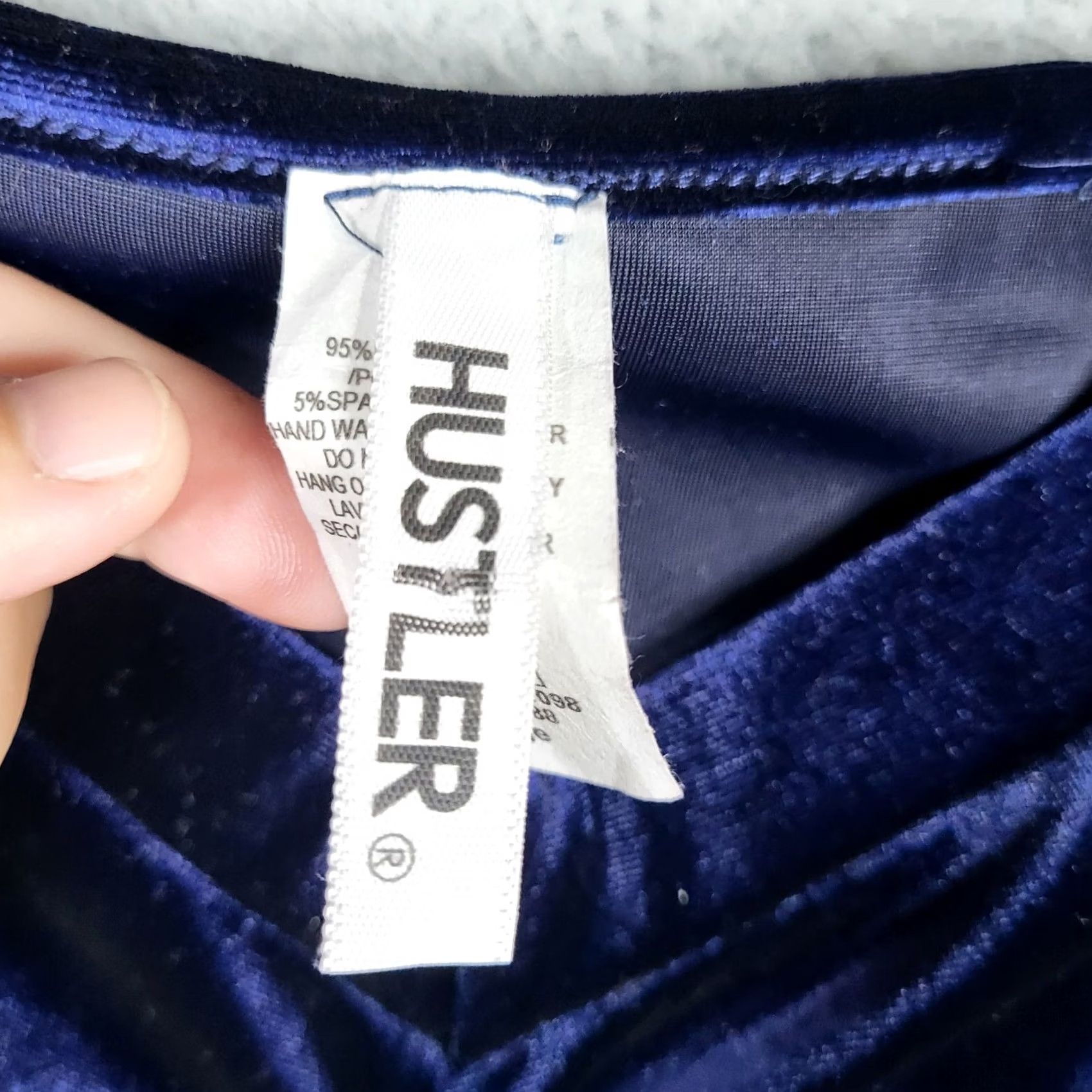 Velvet HUSTLER Women's Velvet Bodycon Dress Sweetheart Neck Ruched Blue Sz L Size L / US 10 / IT 46 - 7 Thumbnail