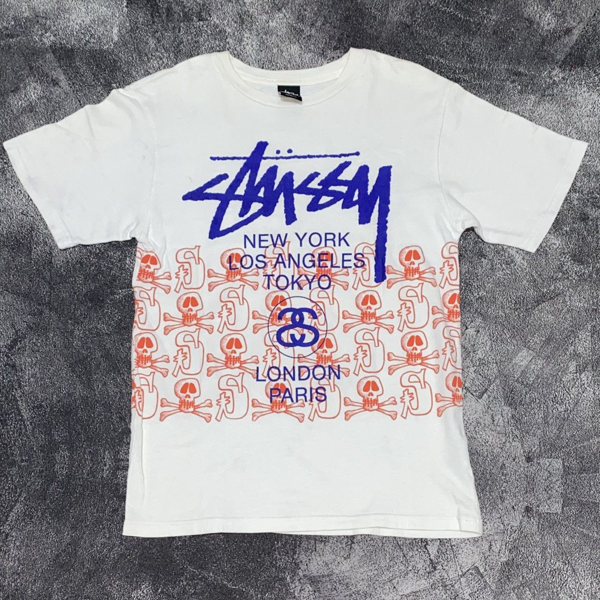 Stussy × Vintage ❌SOLD❌ STUSSY TOUR SKULL Size US S / EU 44-46 / 1 - 1 Thumbnail
