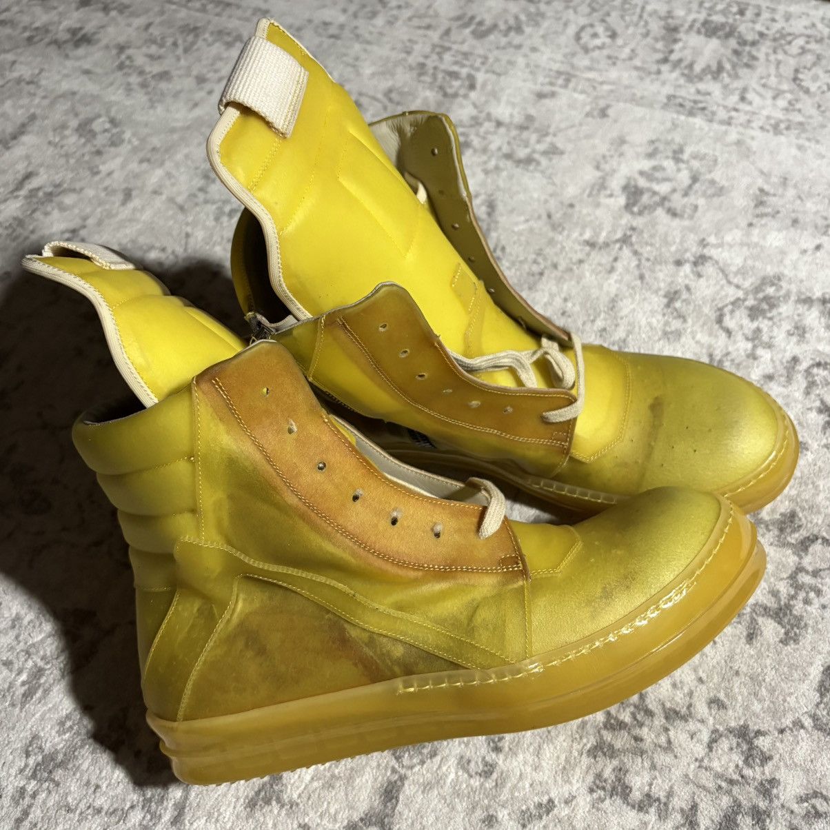 Rick Owens Rick Owens SS23 EDFU Geobasket Sneakers Lemon | Size 44 Size US 11 / EU 44 - 1 Thumbnail