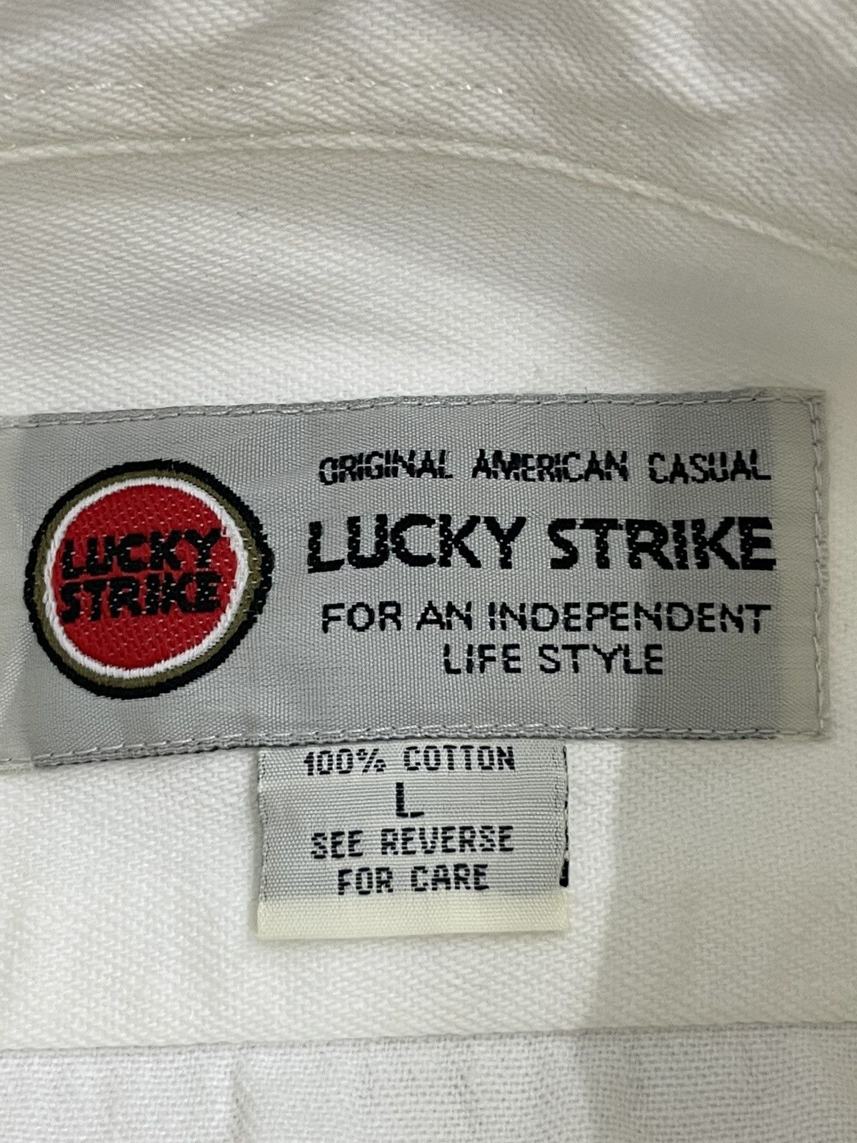 Lucky Brand × Vintage Vintage Rare Denim Lucky Strike Oversize Button Up Size US L / EU 52-54 / 3 - 12 Thumbnail