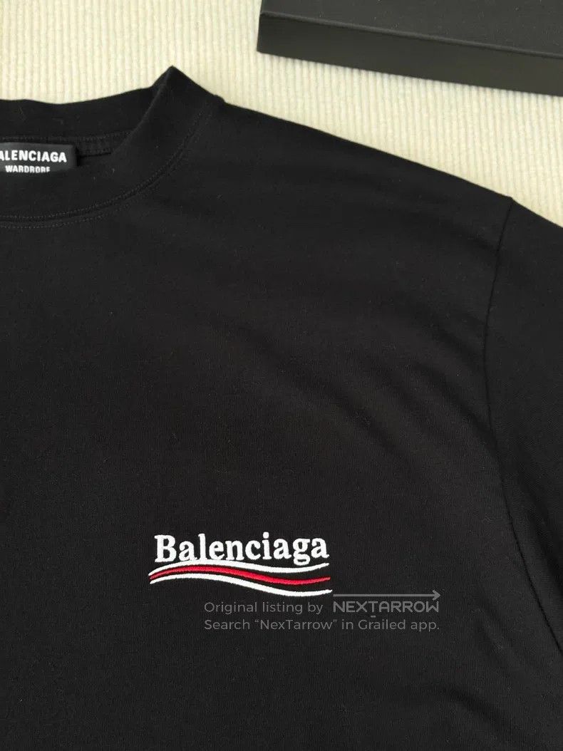 Balenciaga Balenciaga Classic Black Embroidered Coke Short Sleeve Size US L / EU 52-54 / 3 - 3 Thumbnail
