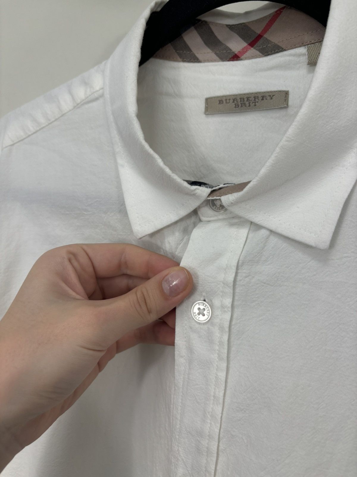Burberry Burberry Men’s White Nova Check Luxury Short Sleeve Shirt Size US L / EU 52-54 / 3 - 7 Thumbnail