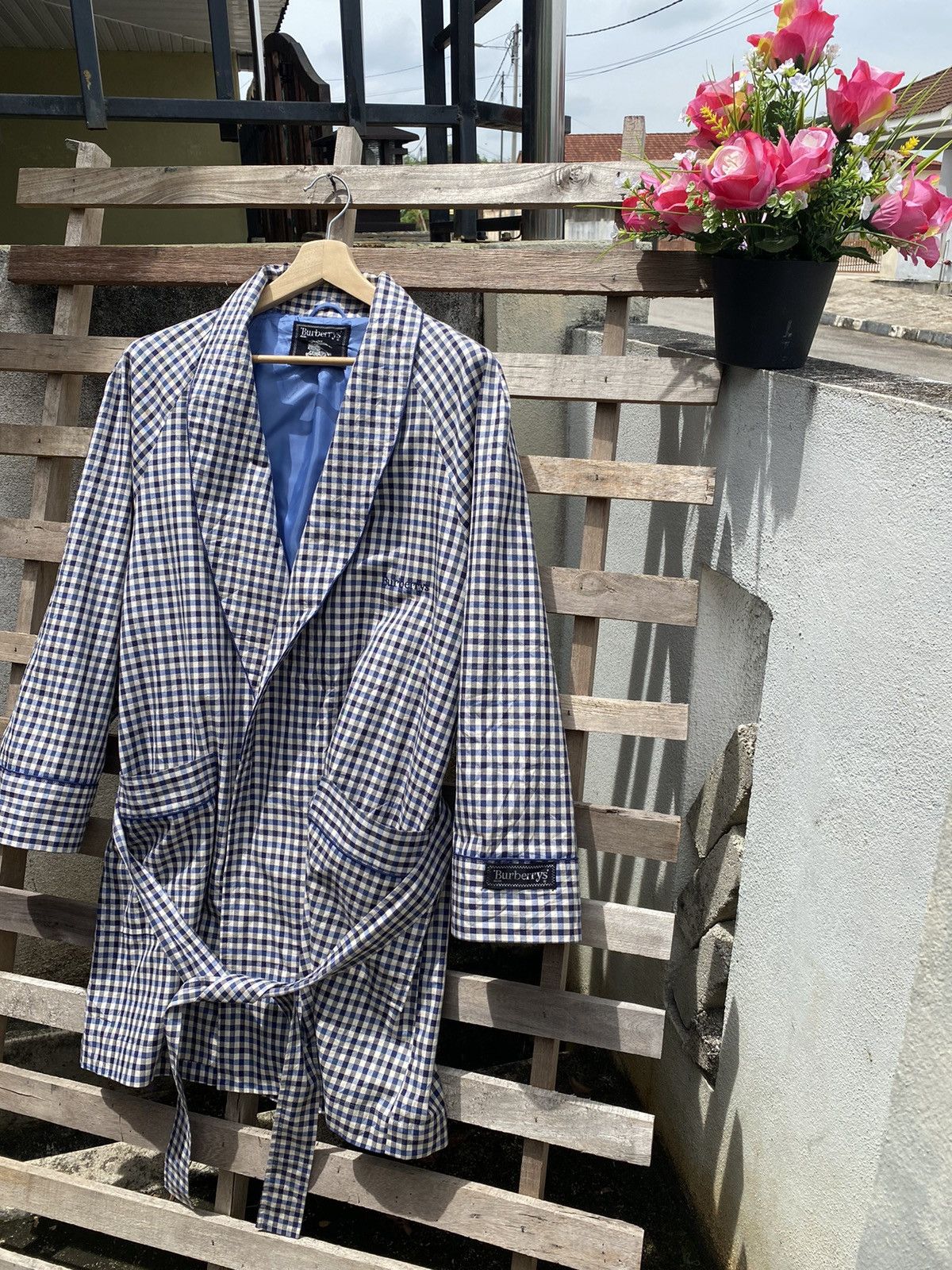 Burberry 🔥 Rare 🔥 Burberrys Coat Gown Long Buttonless Logo Embroidery Size US L / EU 52-54 / 3 - 4 Thumbnail