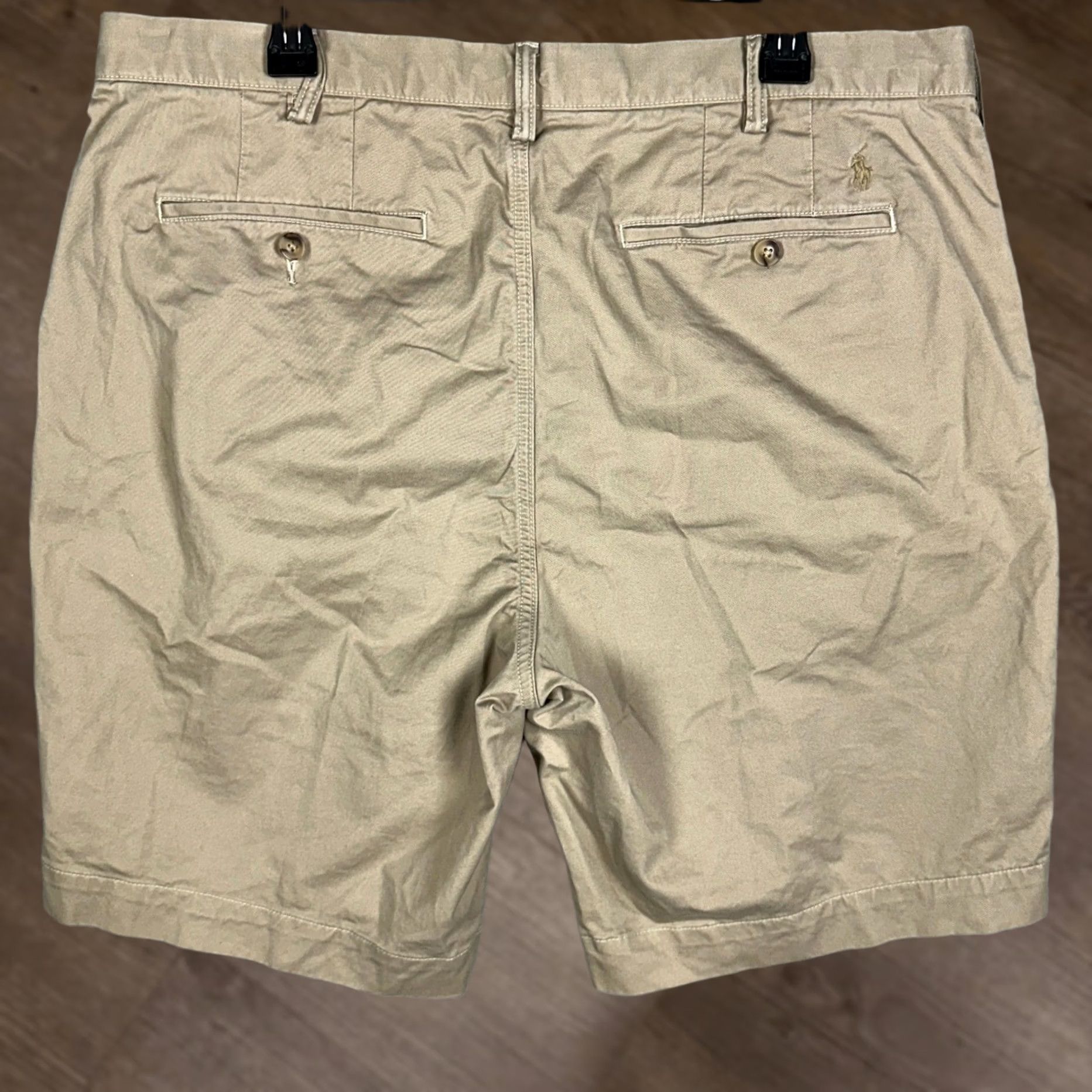 Polo Ralph Lauren Polo Ralph Lauren Shorts Mens 38X9 Tan Classic Fit Chino Stretch Flat Front EUC Size US M / EU 48-50 / 2 - 1 Thumbnail