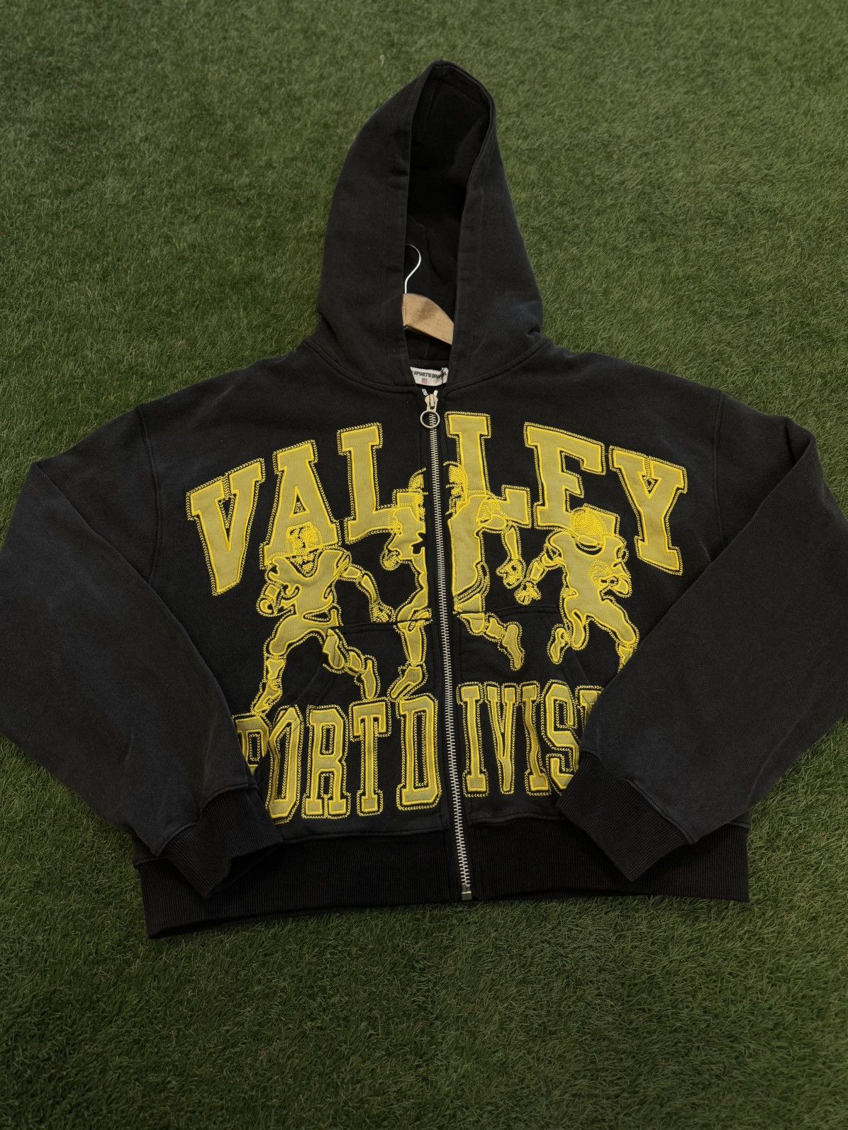 Vale Hoodie Zip Up Black Yellow Size Large (NEW)
