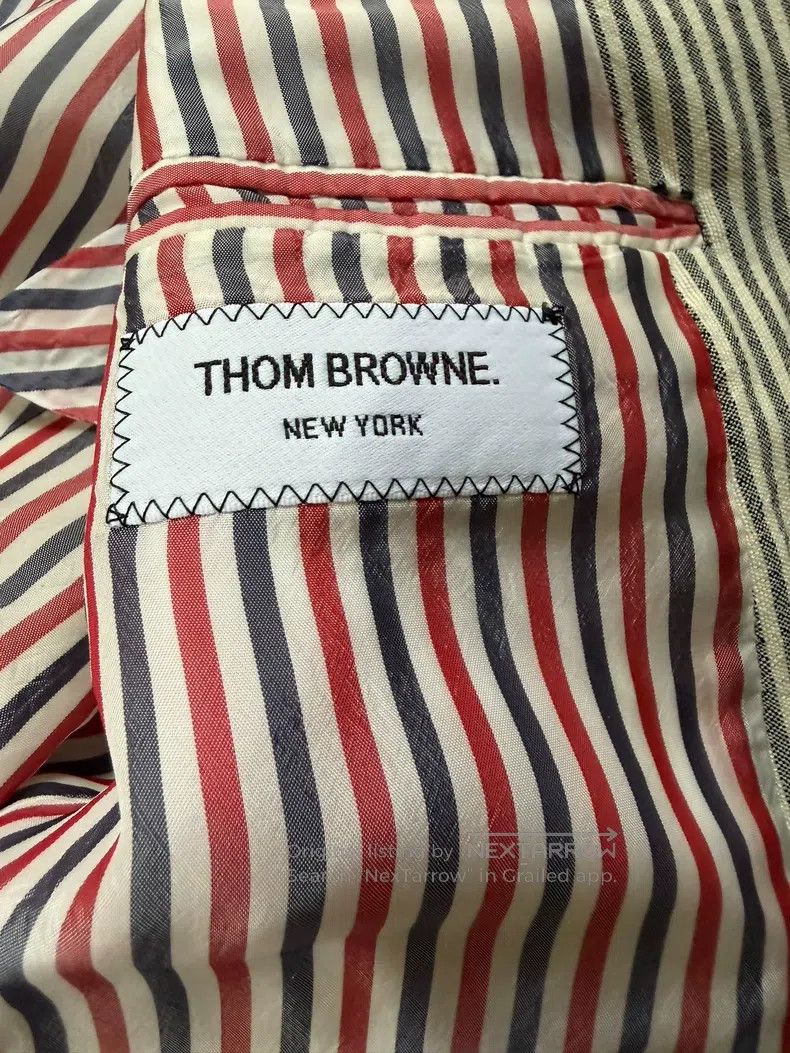 Thom Browne Thom Browne size 0 Gold Button Pure Wool Light Gray Bubble Size 40S - 5 Thumbnail