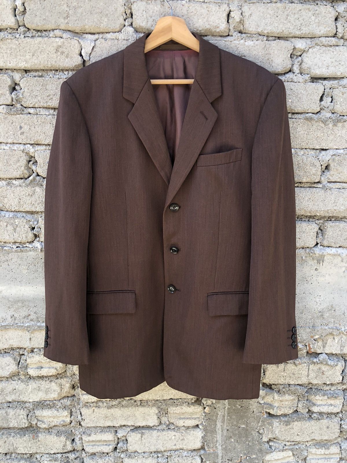 Japanese Brand Vintage Jun Men Brown Blazer’s Jacket Size US L / EU 52-54 / 3 - 1 Thumbnail