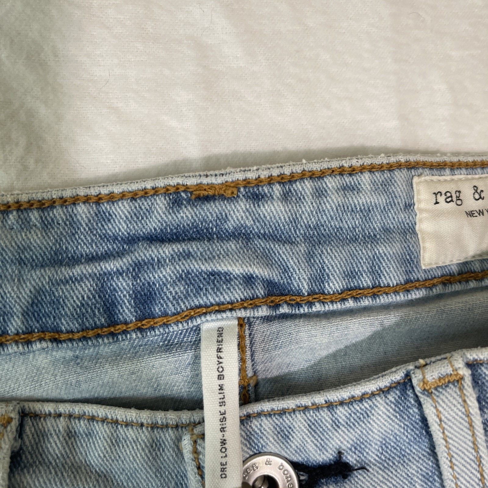 Rag & Bone Dre Low Rise Slim Boyfriend Jeans in JADE Size 26