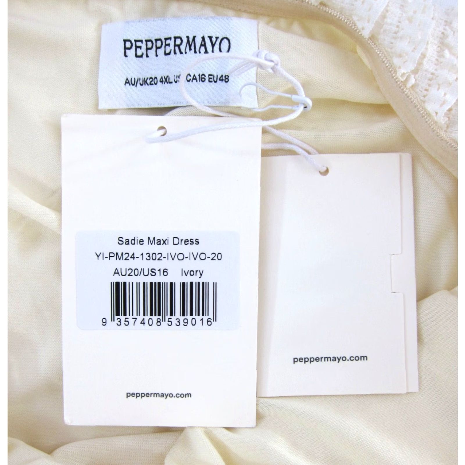 Vintage Peppermayo NWT Ivory Lace Stretch Strapless Wrap Neck Sadie Maxi Dress 16 Size XXL / US 16-18 / IT 52-54 - 3 Thumbnail