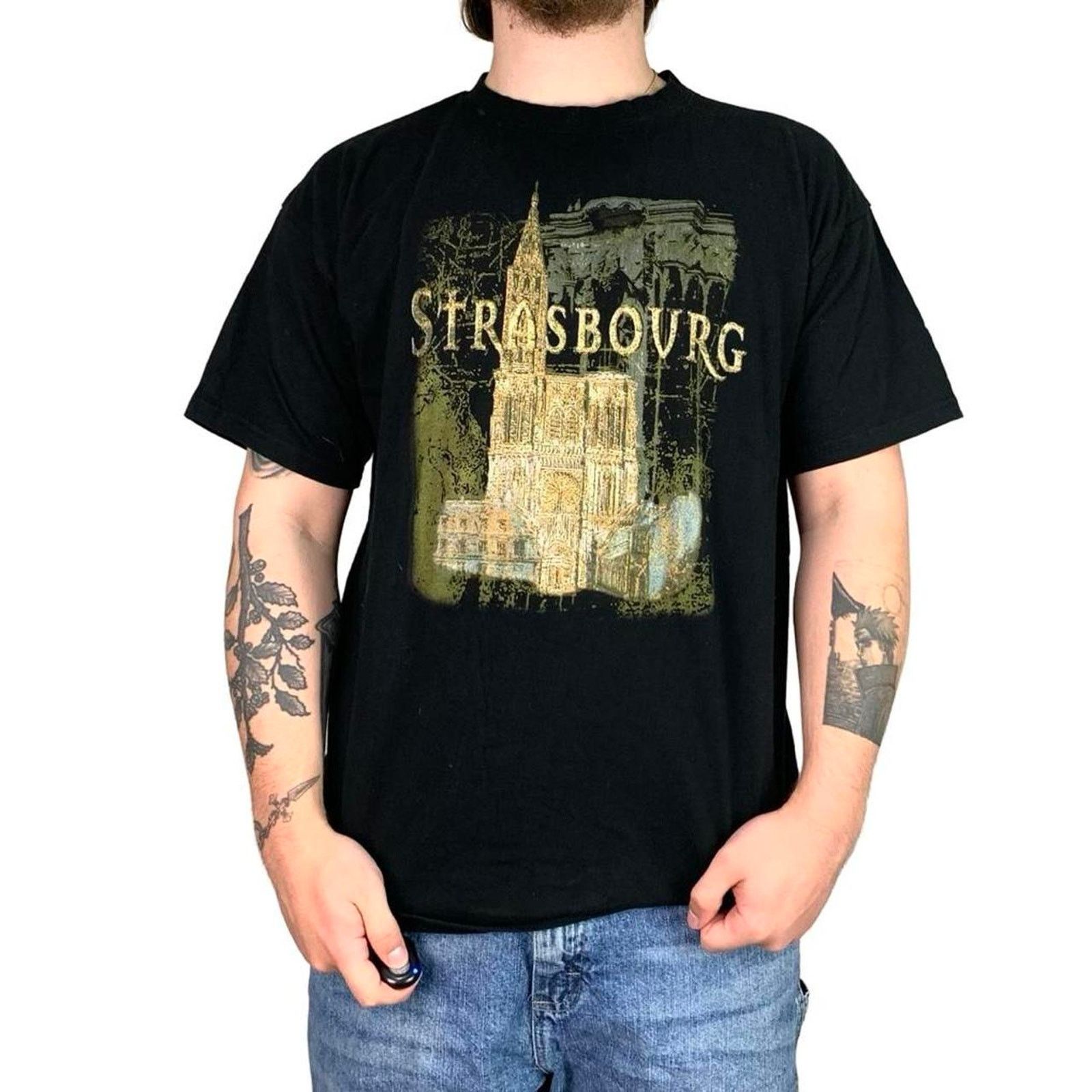 Vintage 90s Vintage Gothic Castle Graphic T-shirt Size US L / EU 52-54 / 3 - 2 Thumbnail