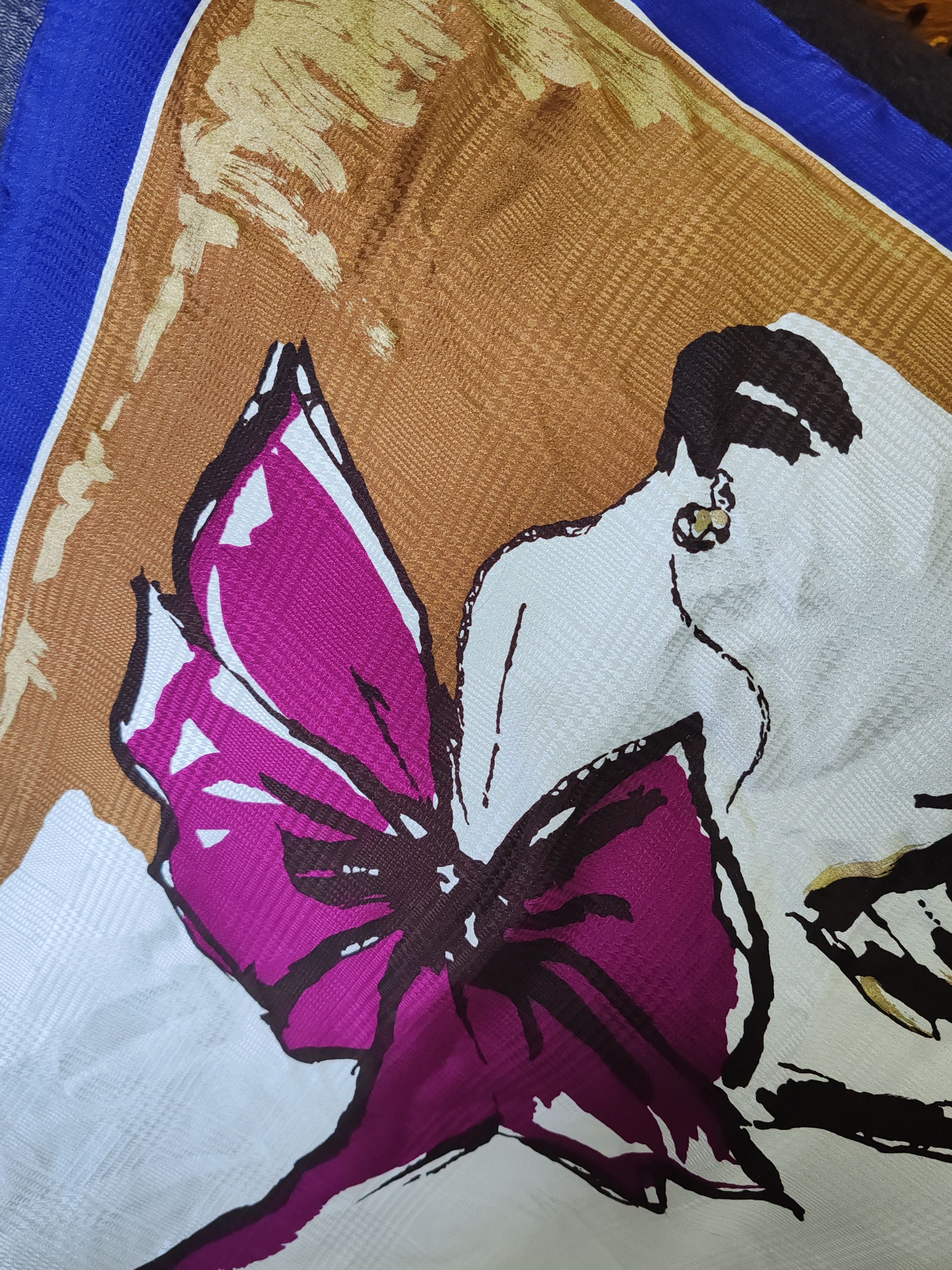 Pierre Balmain Vintage Silk Scarf Pierre Balmain Rare Women Back design Size ONE SIZE - 7 Thumbnail