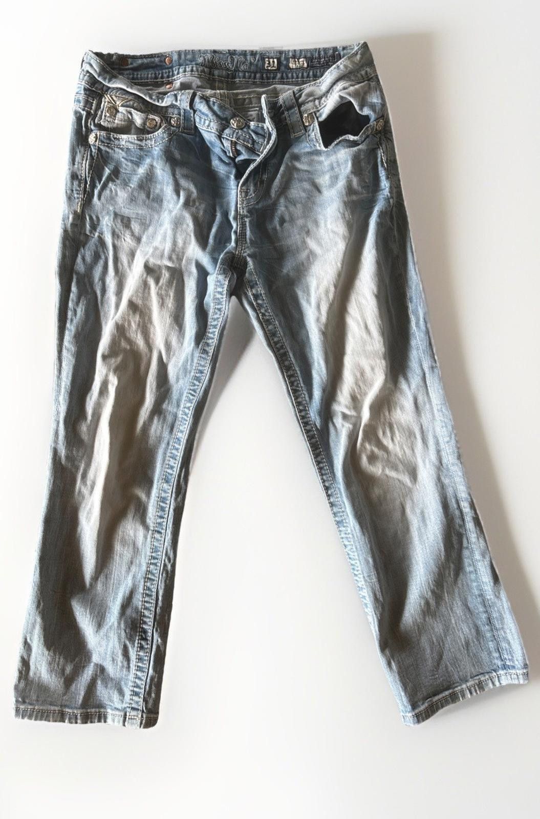 Other Miss Me Blue Straight Jeans with Standard Crop Size 31 Women Size 31" - 1 Thumbnail