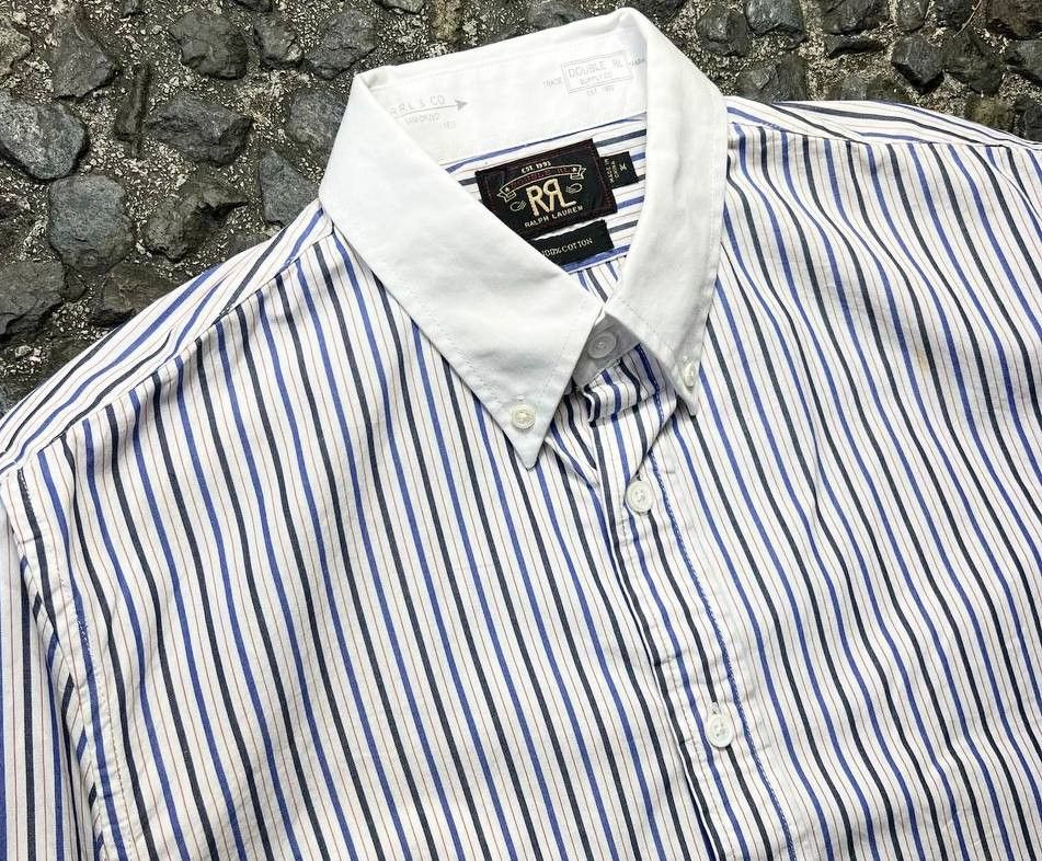 RRL Ralph Lauren RRL - RL Sanforized Stripe Shirt Size US M / EU 48-50 / 2 - 4 Thumbnail