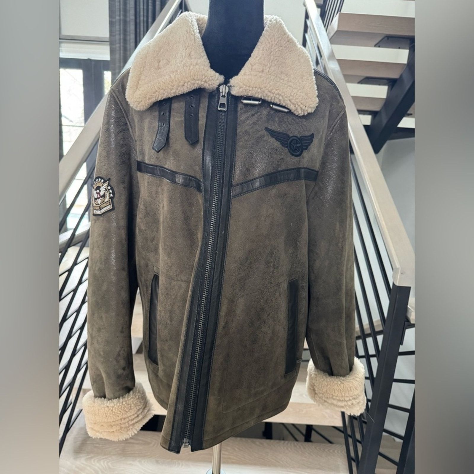 Other new Men's real fur Aviator Jacket with Shearling Trim L Size US L / EU 52-54 / 3 - 10 Thumbnail