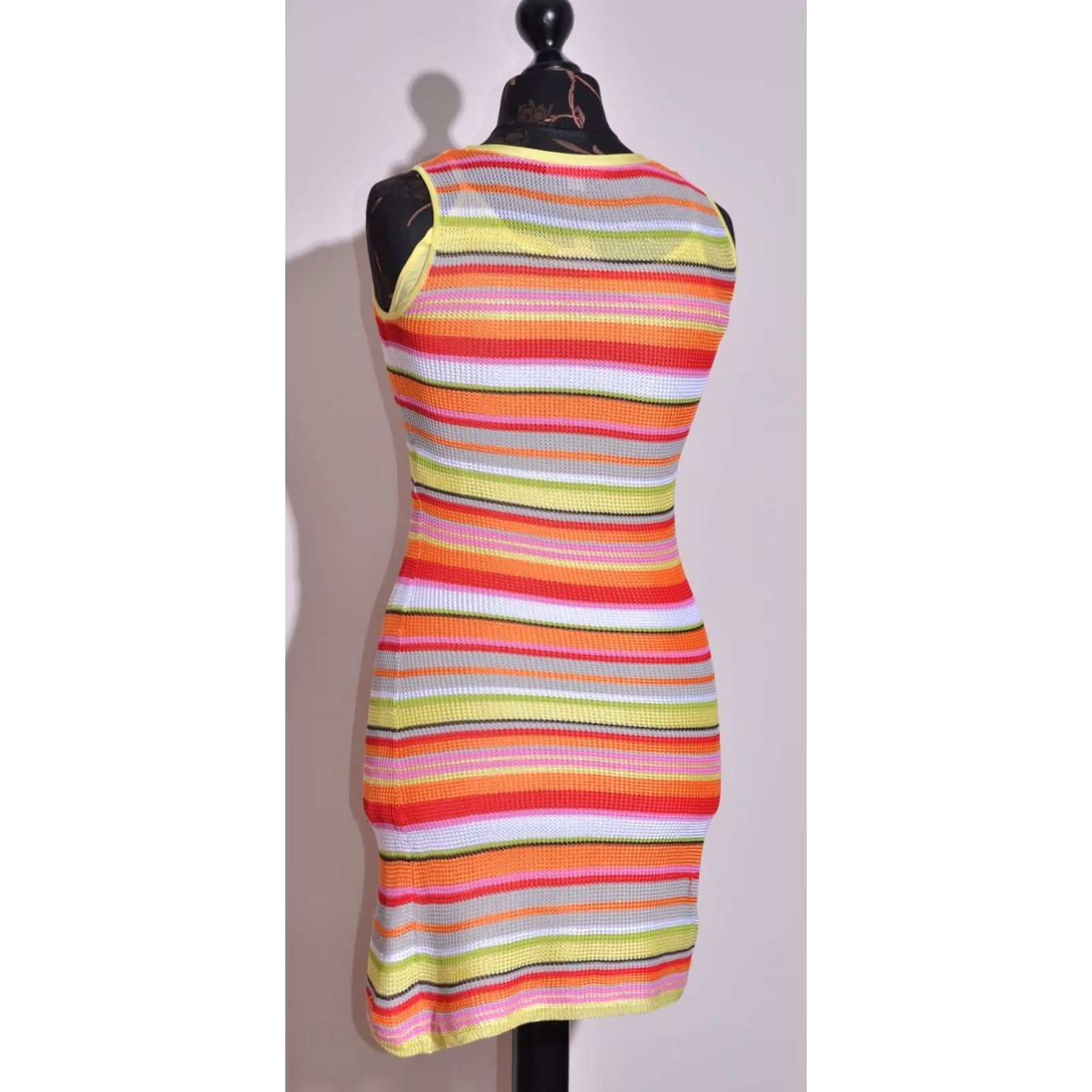Escada Laurel By Escada Women's Sleeveless Knitted Lined Dress Striped IT38 UK6 Size M / US 6-8 / IT 42-44 - 3 Thumbnail