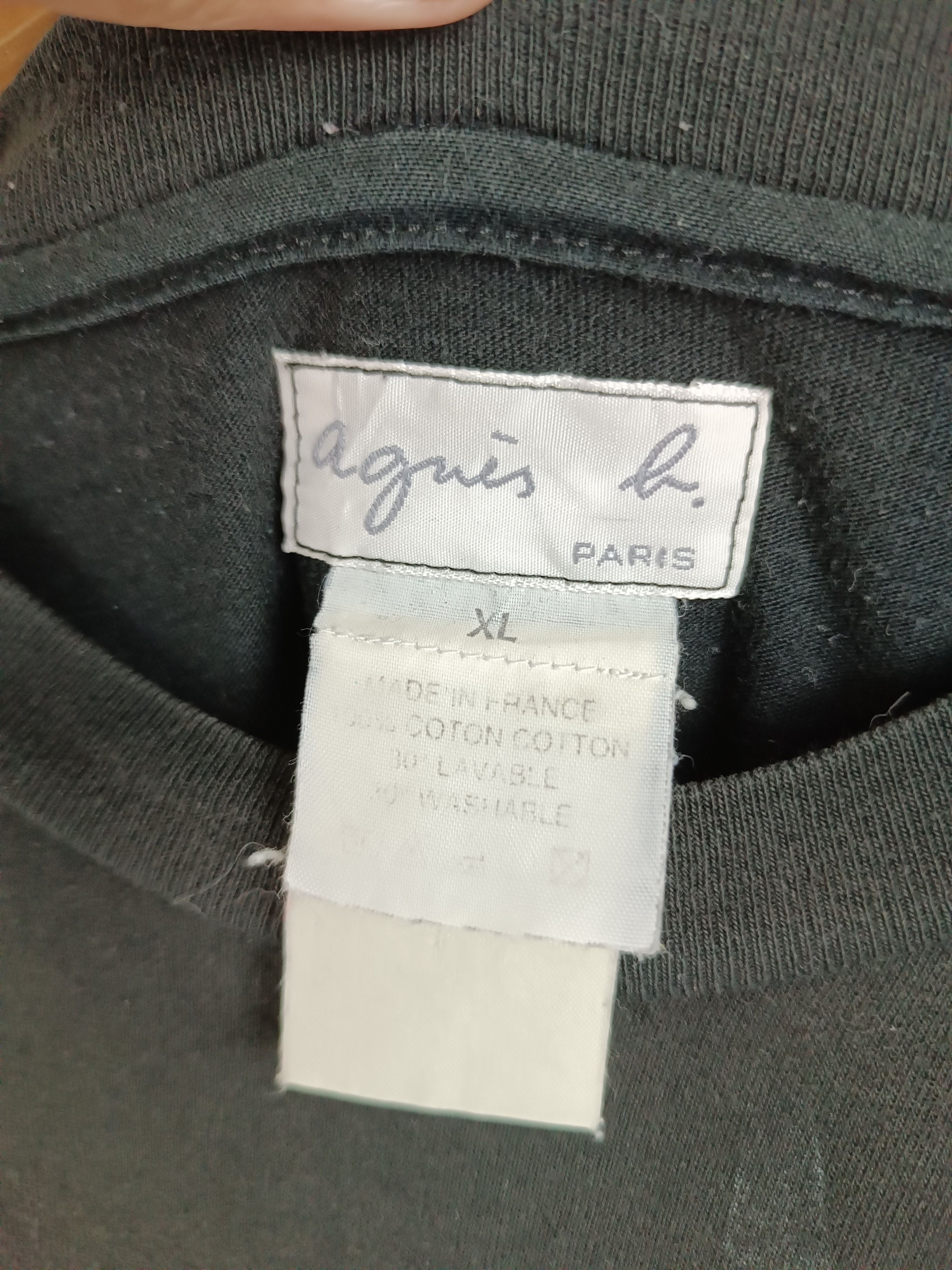 agnes b. VINTAGE 90'S AGNES B. SMALL LOGO SINGLE STITCH VERY RARE TEE Size US XL / EU 56 / 4 - 7 Thumbnail