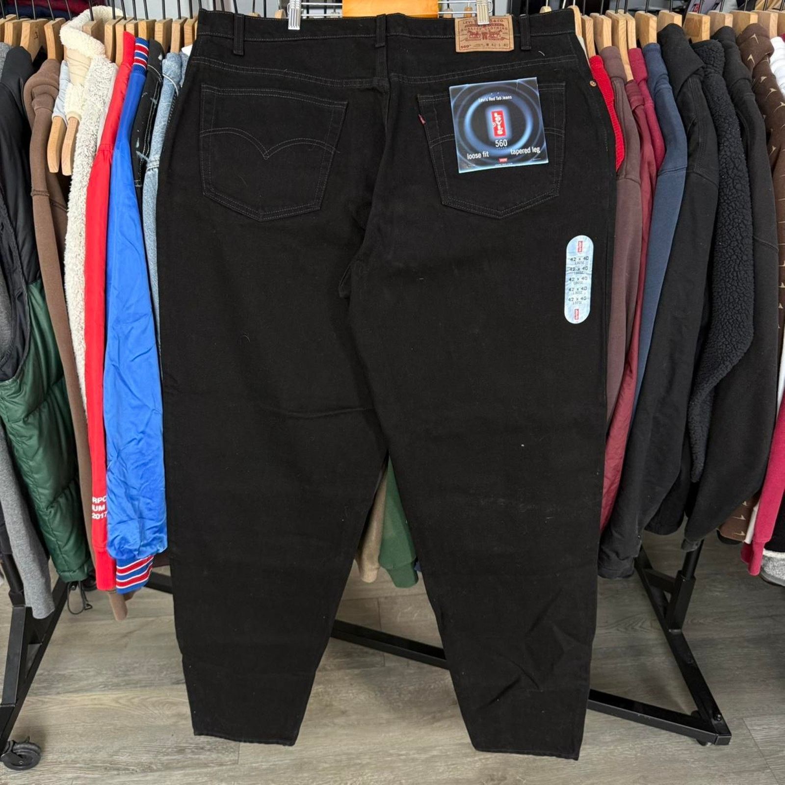 Levi's Vintage 1998 Levi's 560 NEW With Tags Black Denim Jeans Size US 42 / EU 58 - 1 Thumbnail