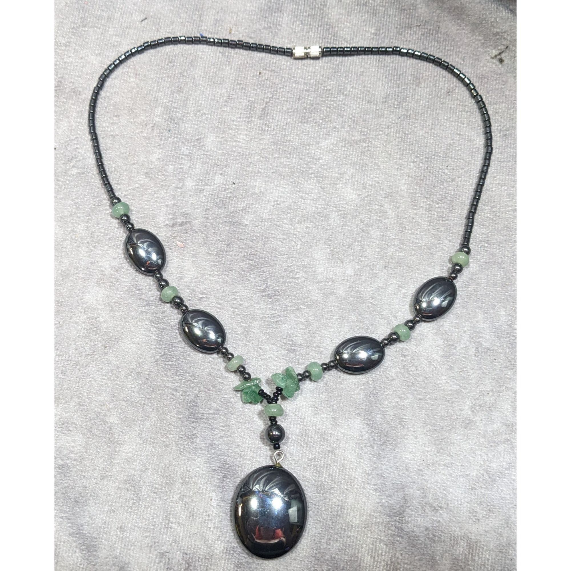 Other Handmade Hematite And Green Amethyst Beaded Drop Necklace Size ONE SIZE - 6 Thumbnail