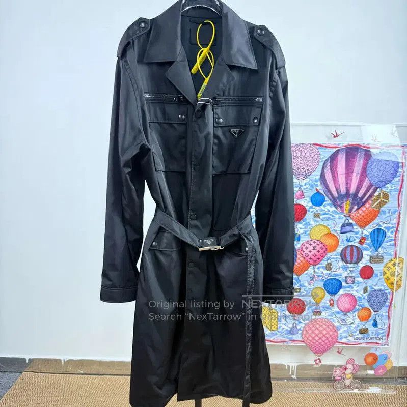 Prada Prada Black Polyester Men's Outerwear Coat. Size US L / EU 52-54 / 3 - 1 Thumbnail