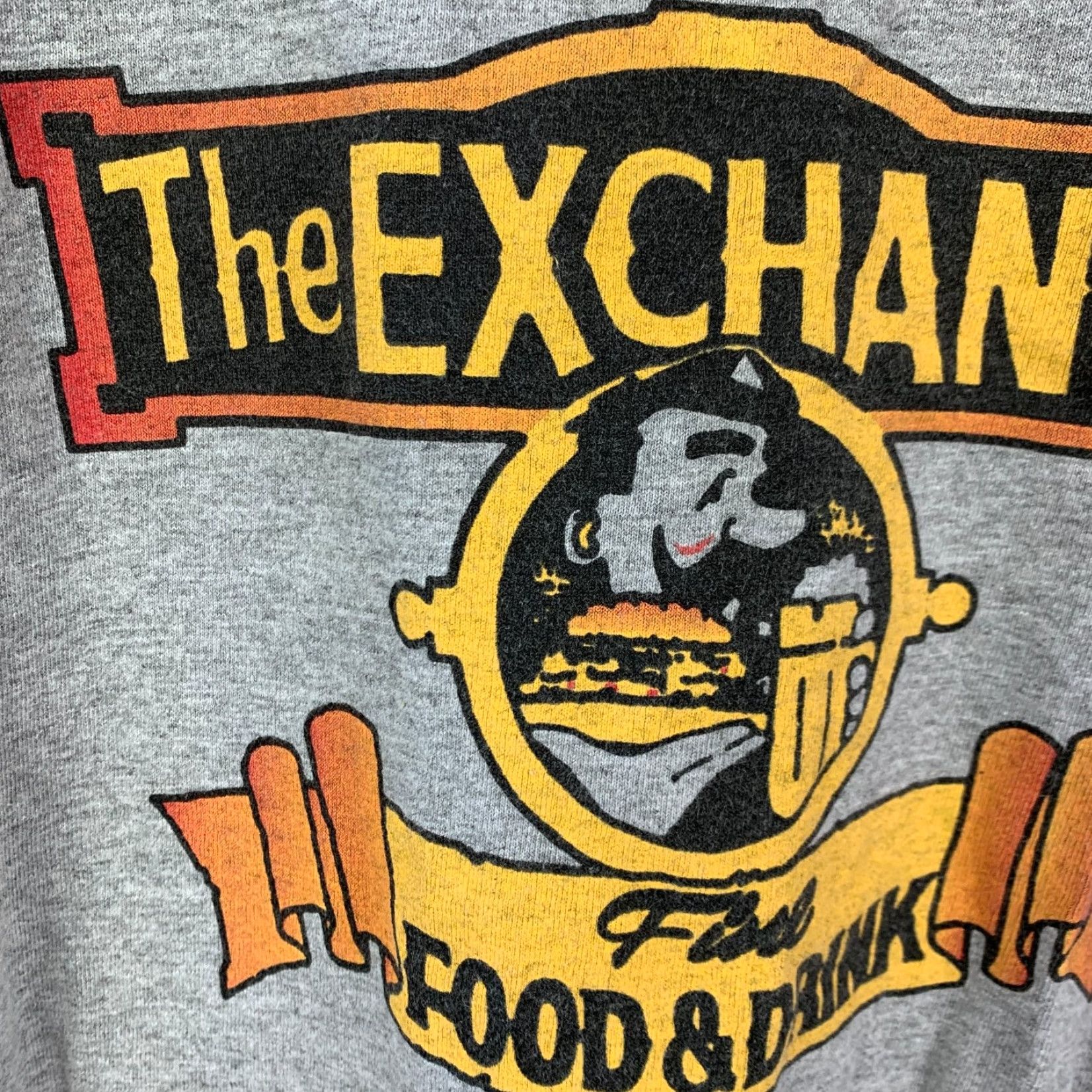 Anvil The Exchange Restaurant Gray Ringer T-Shirt Mens XL Anvil Cotton Blend 2004 Size US XL / EU 56 / 4 - 3 Thumbnail